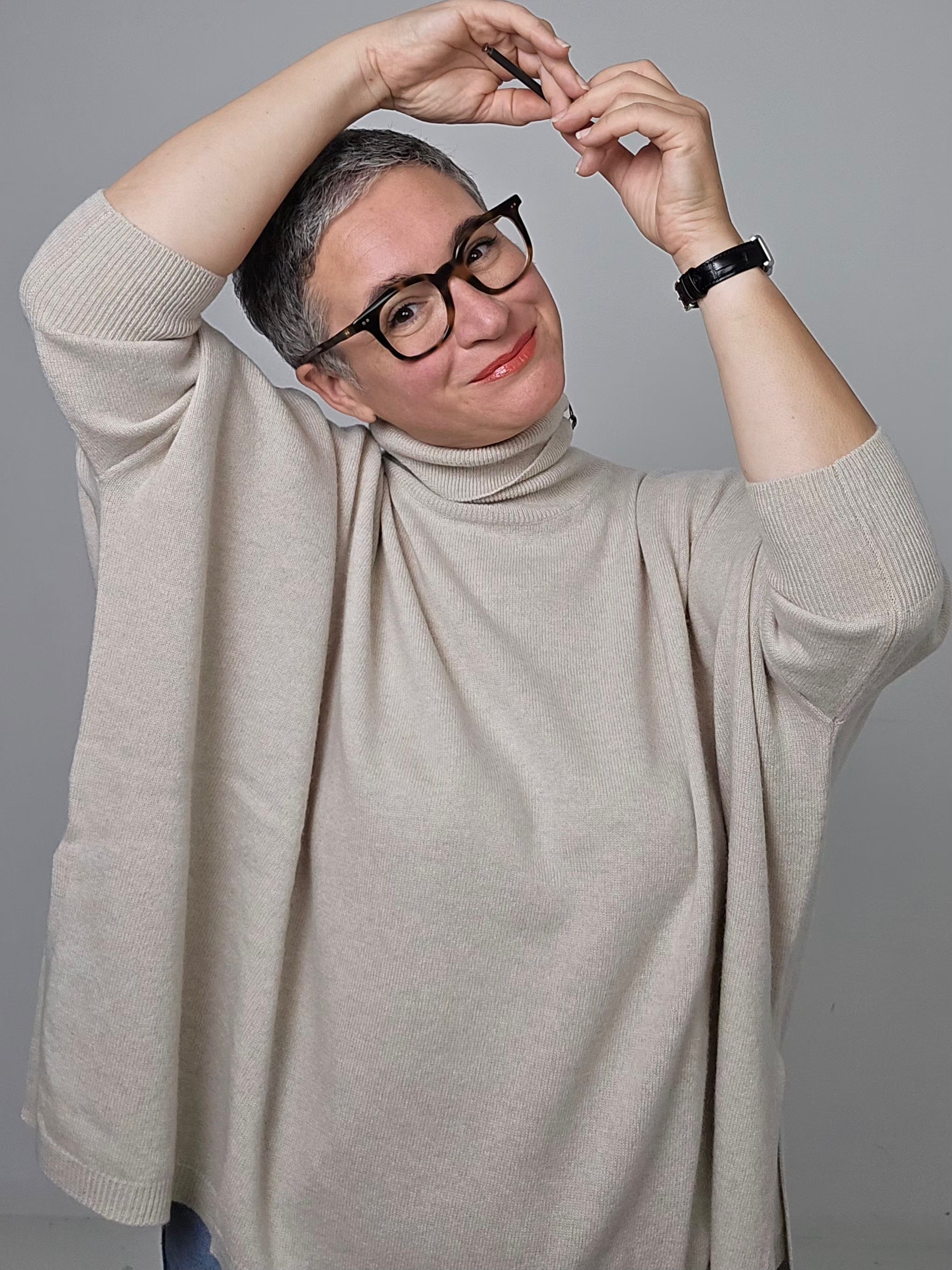 Be You - Maglia cashmere turtle neck sand