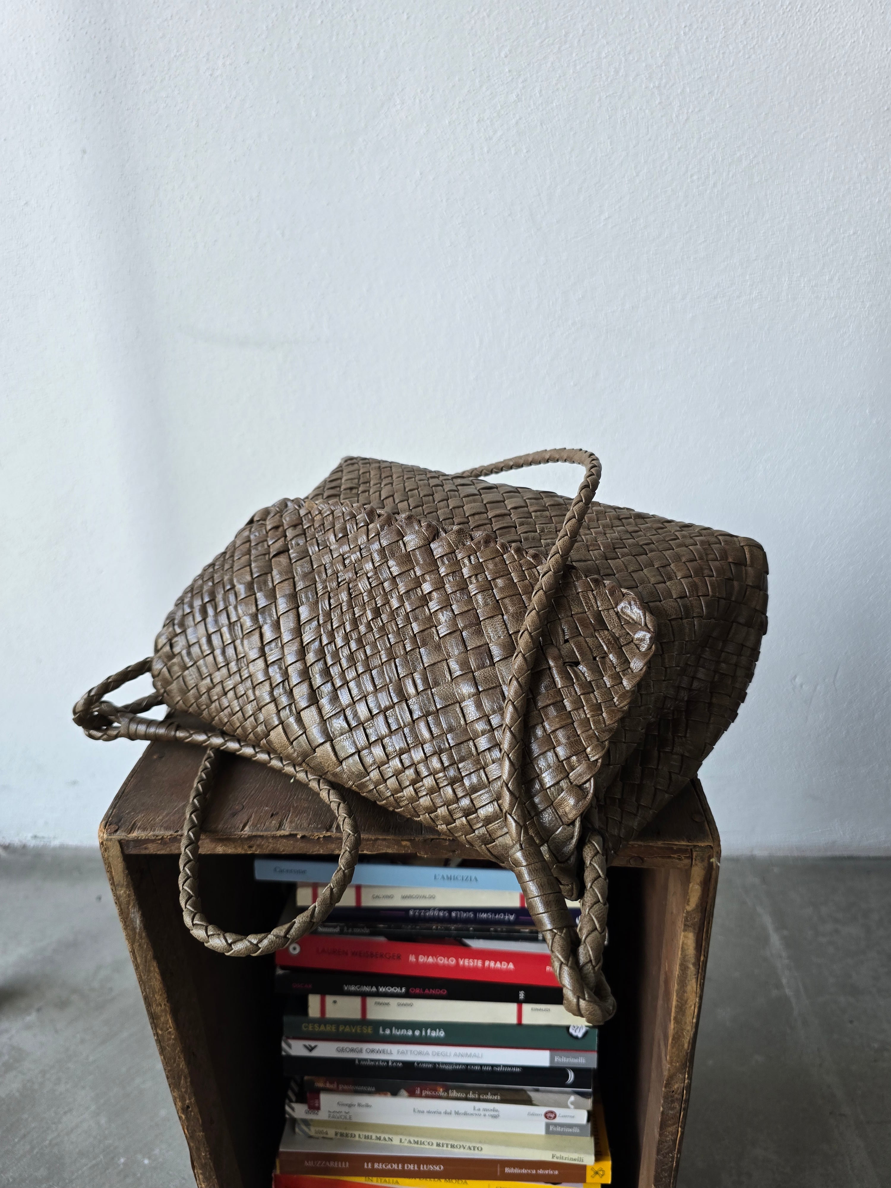 Ibeliv - Borsa intrecciata " Paris" kaki