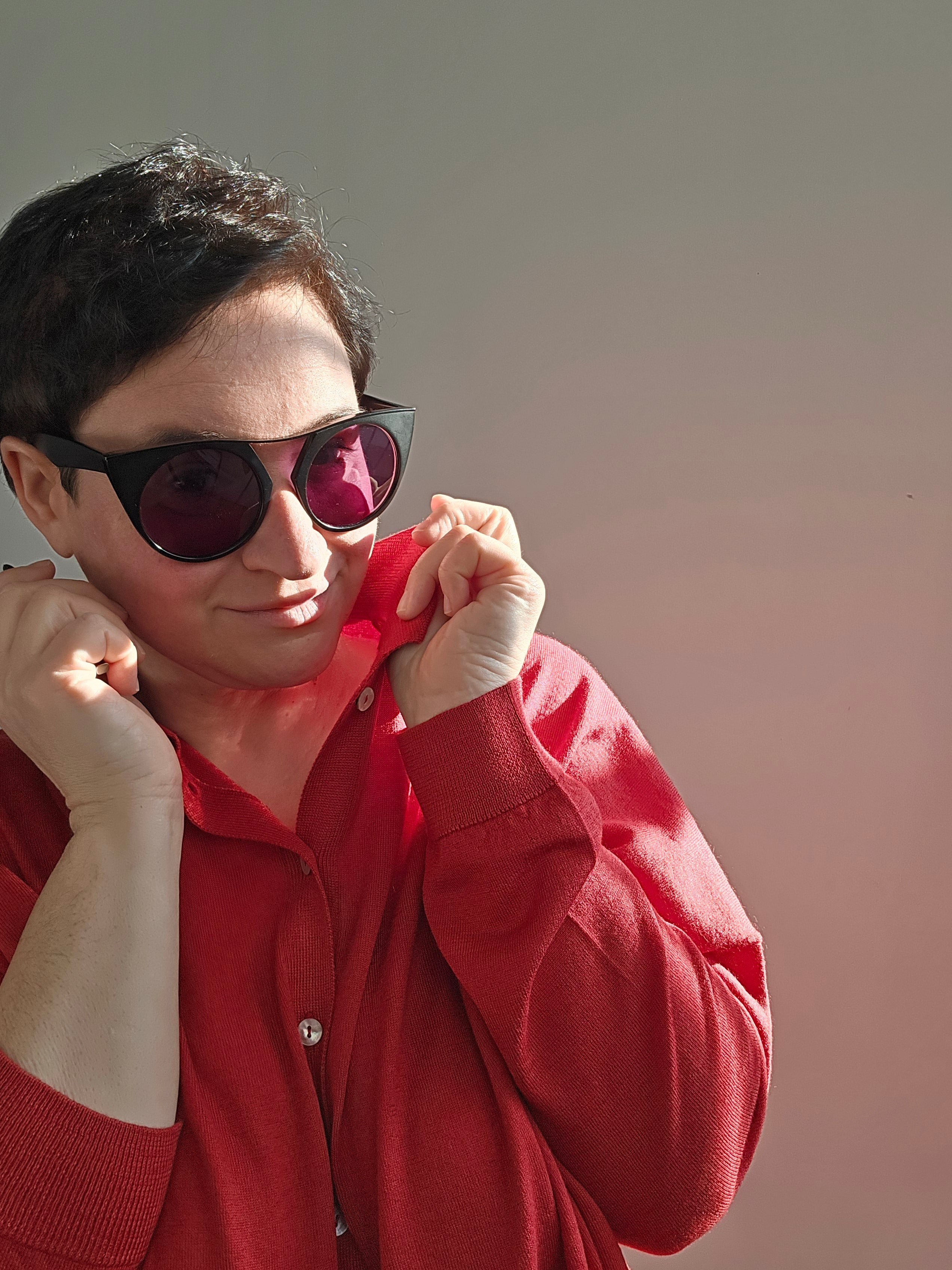 Be You - Cardigan polo rosso