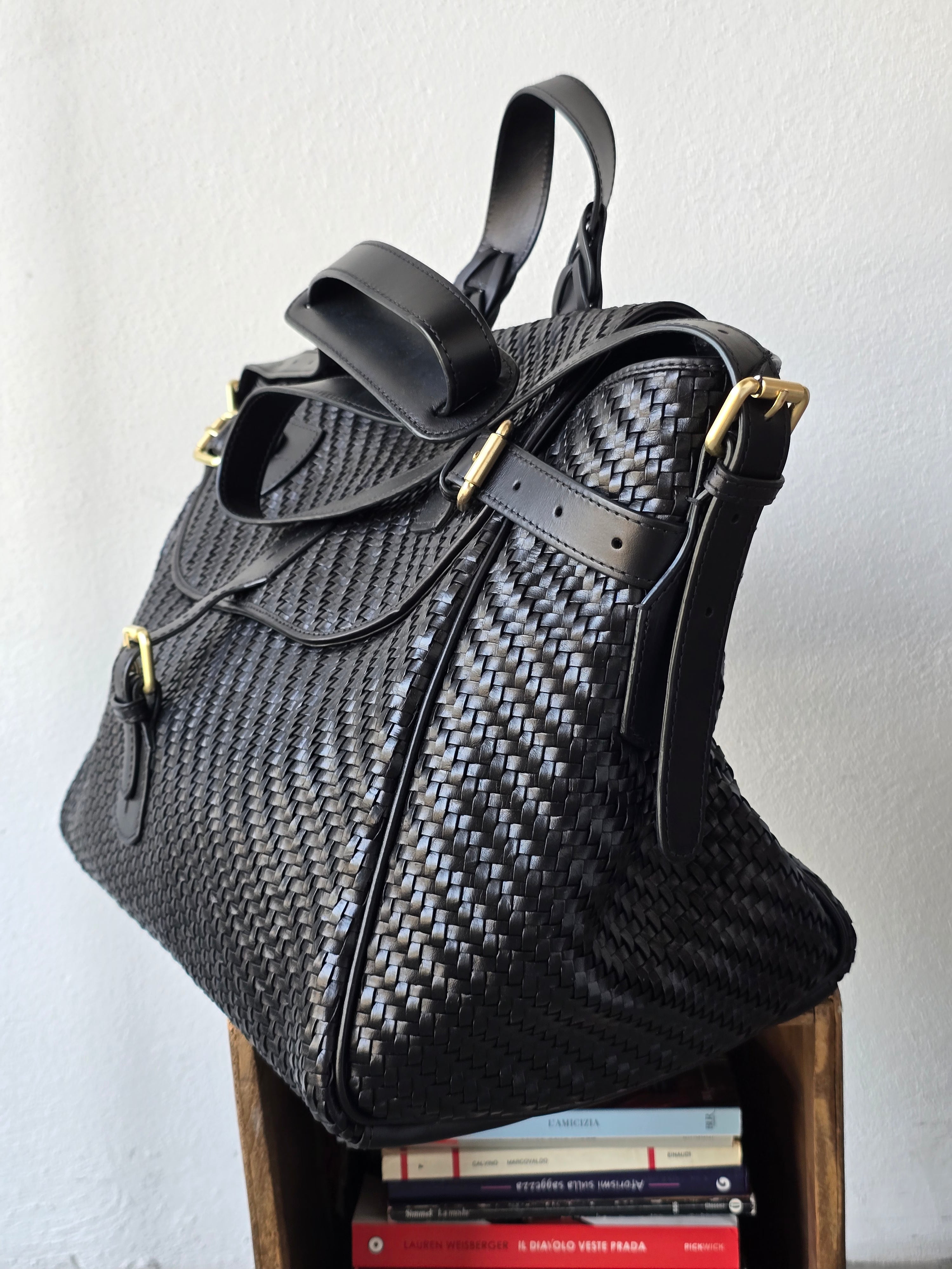 Ibeliv - Borsa in pelle "Alpha Medium" black