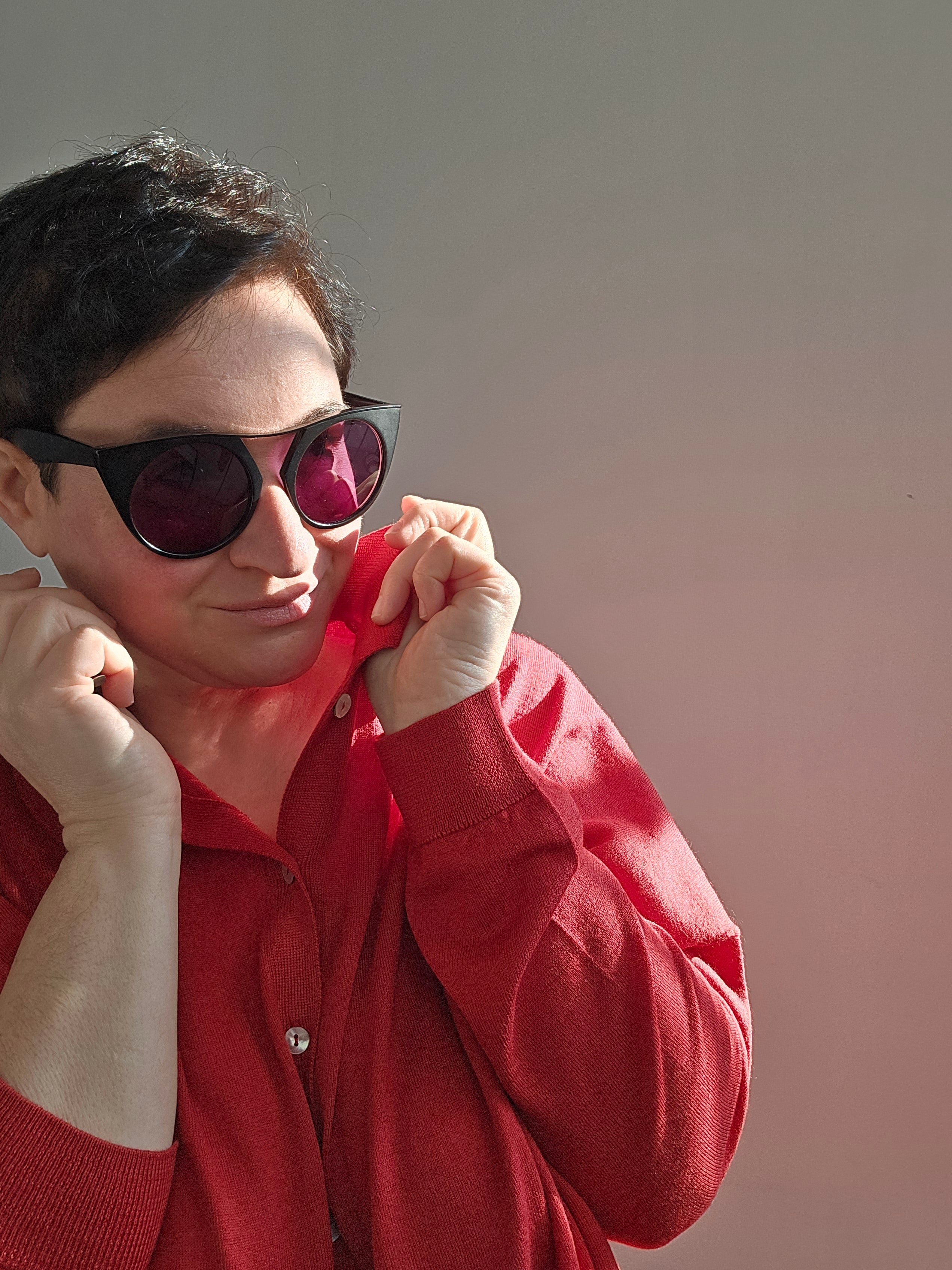 Be You - Cardigan polo rosso