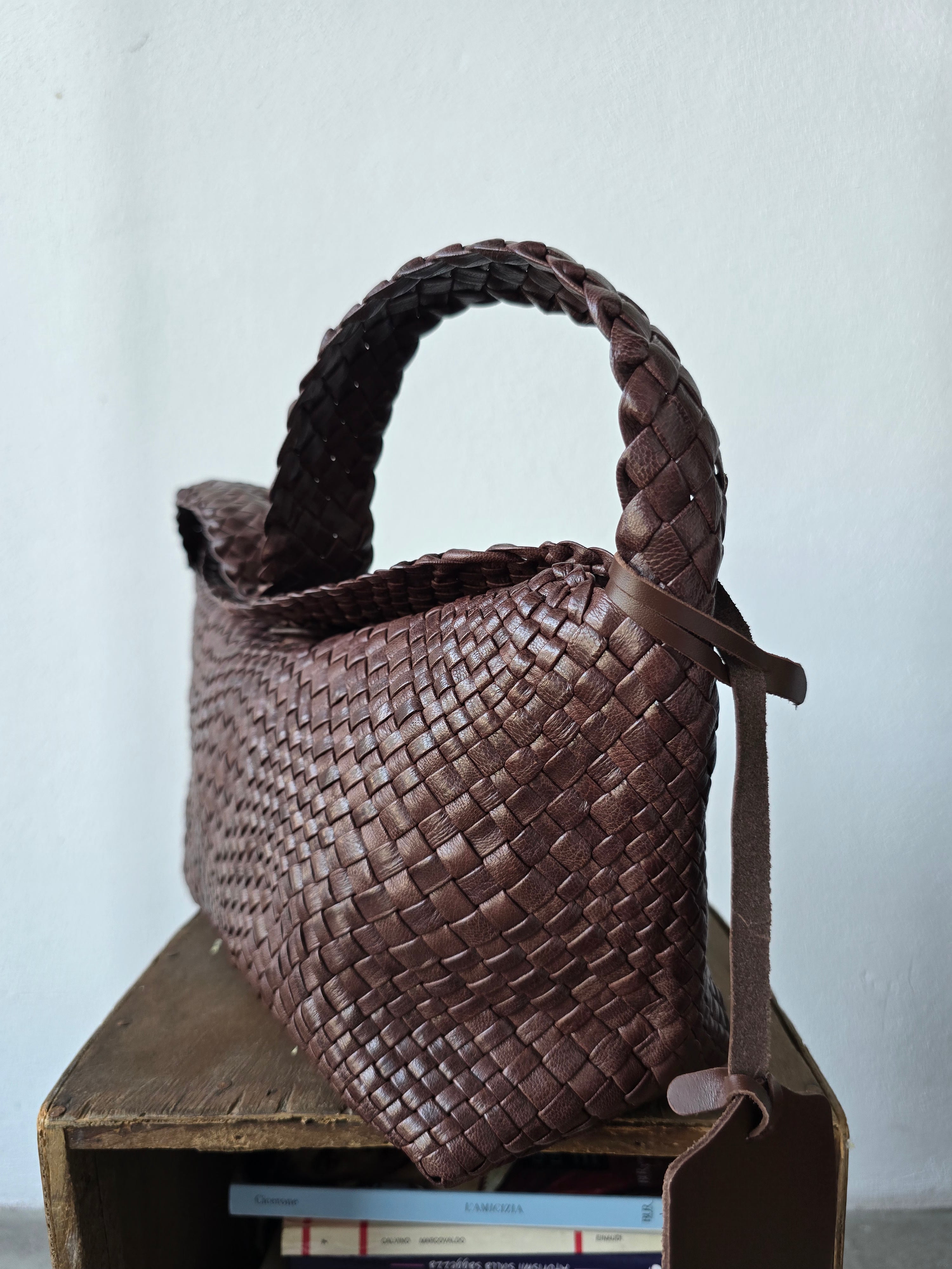 Ibeliv - Borsa in pelle "Aura" choco