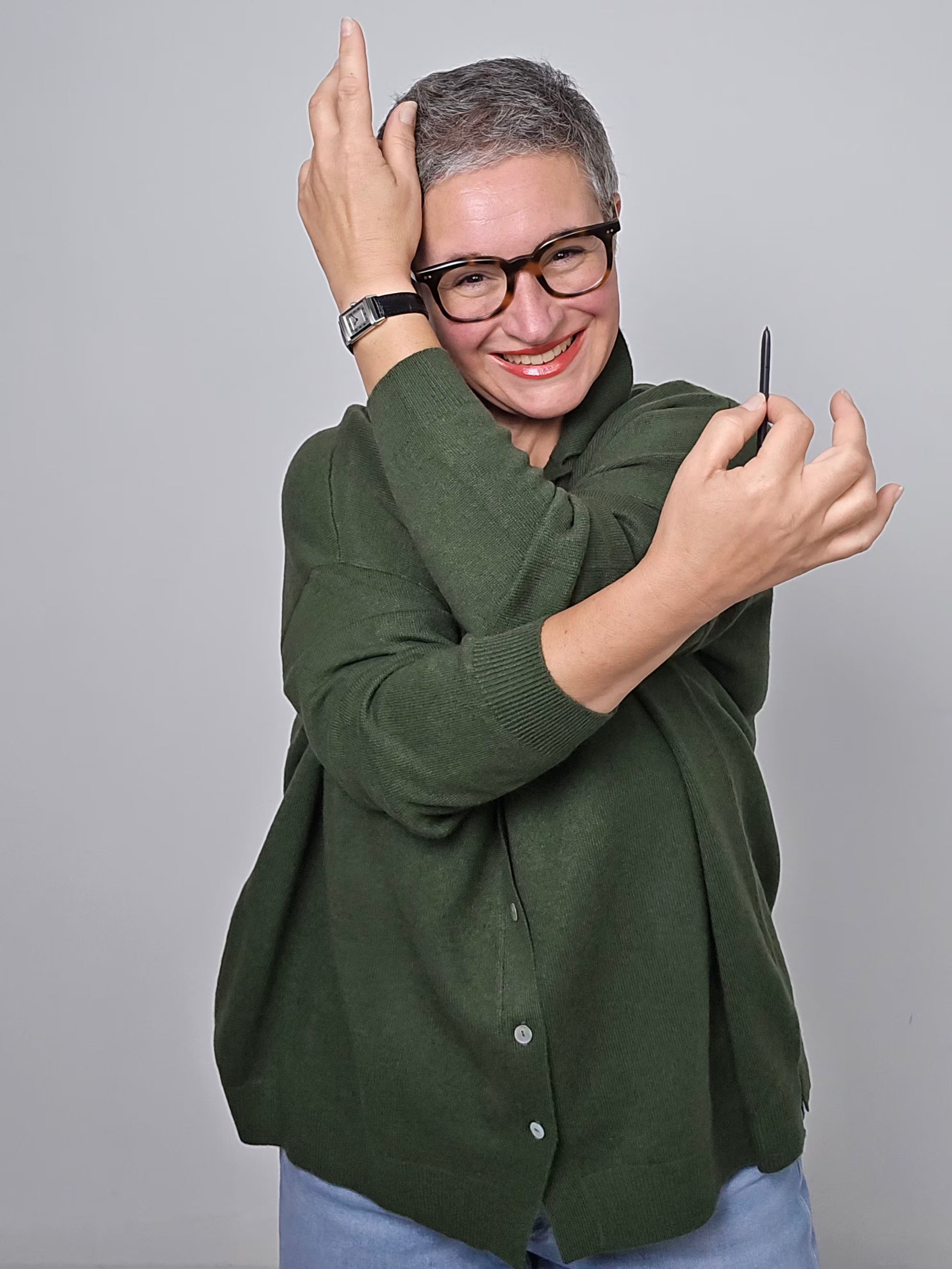 Be You - Cardigan cashmere loden green