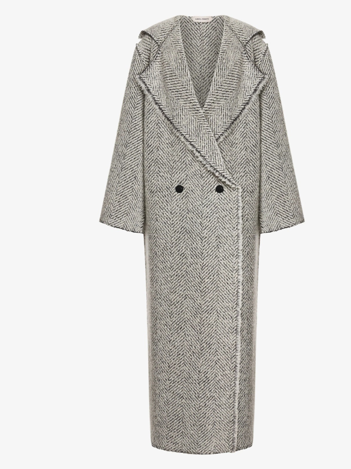 Alberta Ferretti - Cappotto lungo in bouclè spigato