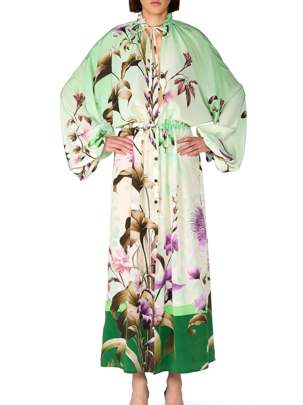 F.R.S. - Chemisier crepe de chine verde