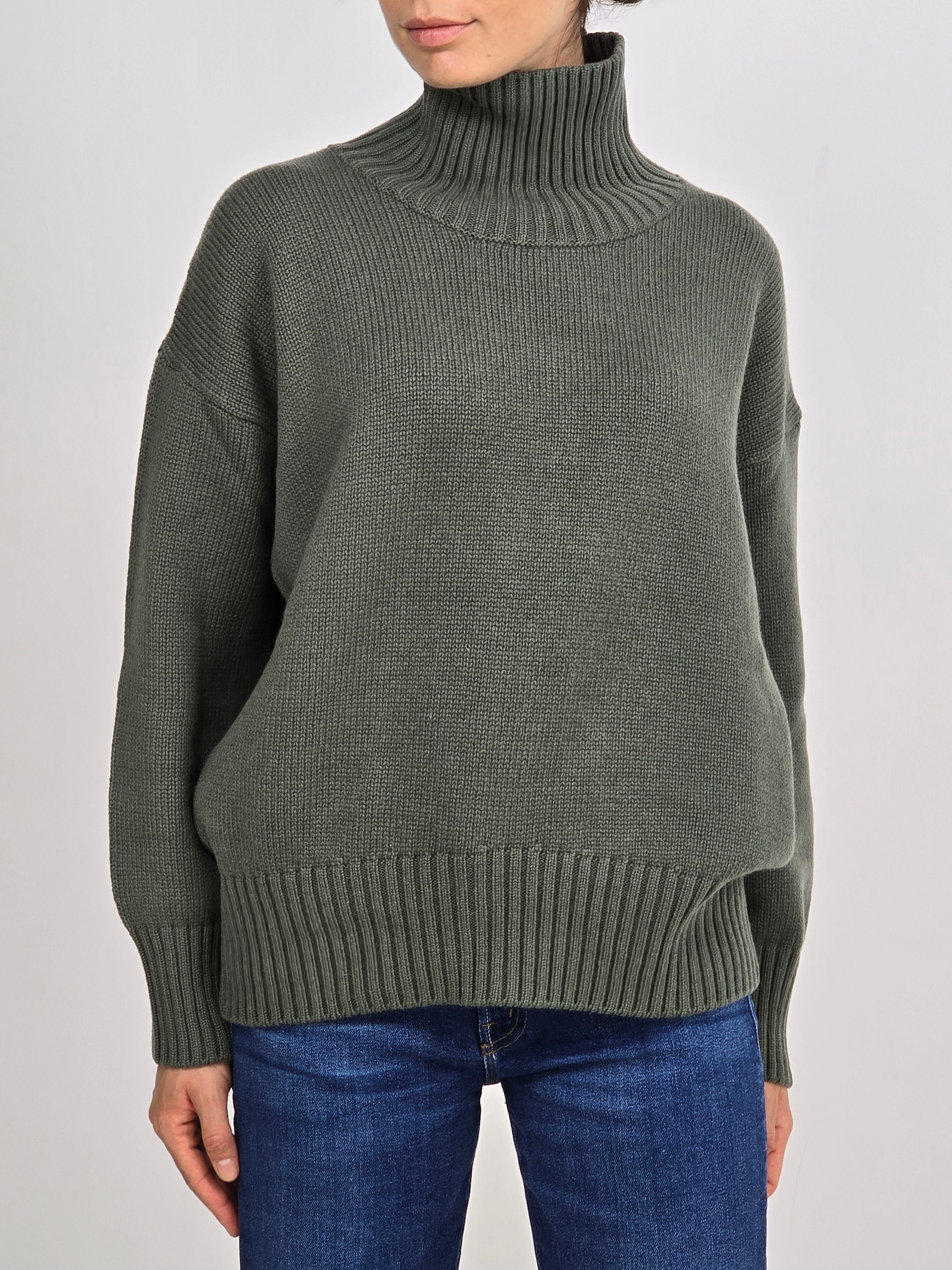 Canessa - Maglia cashmere verde bosco "Connie"