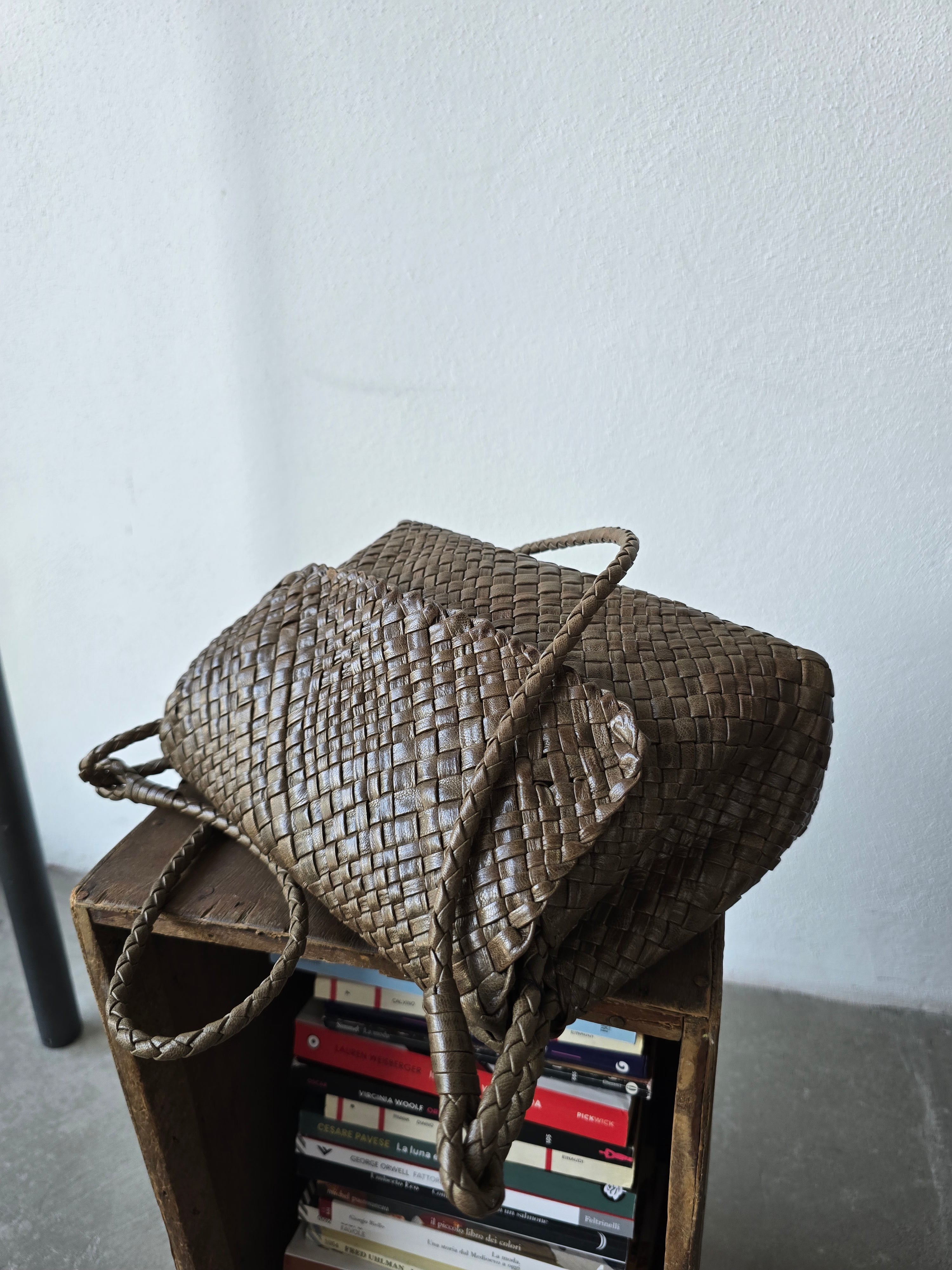 Ibeliv - Borsa intrecciata " Paris" kaki