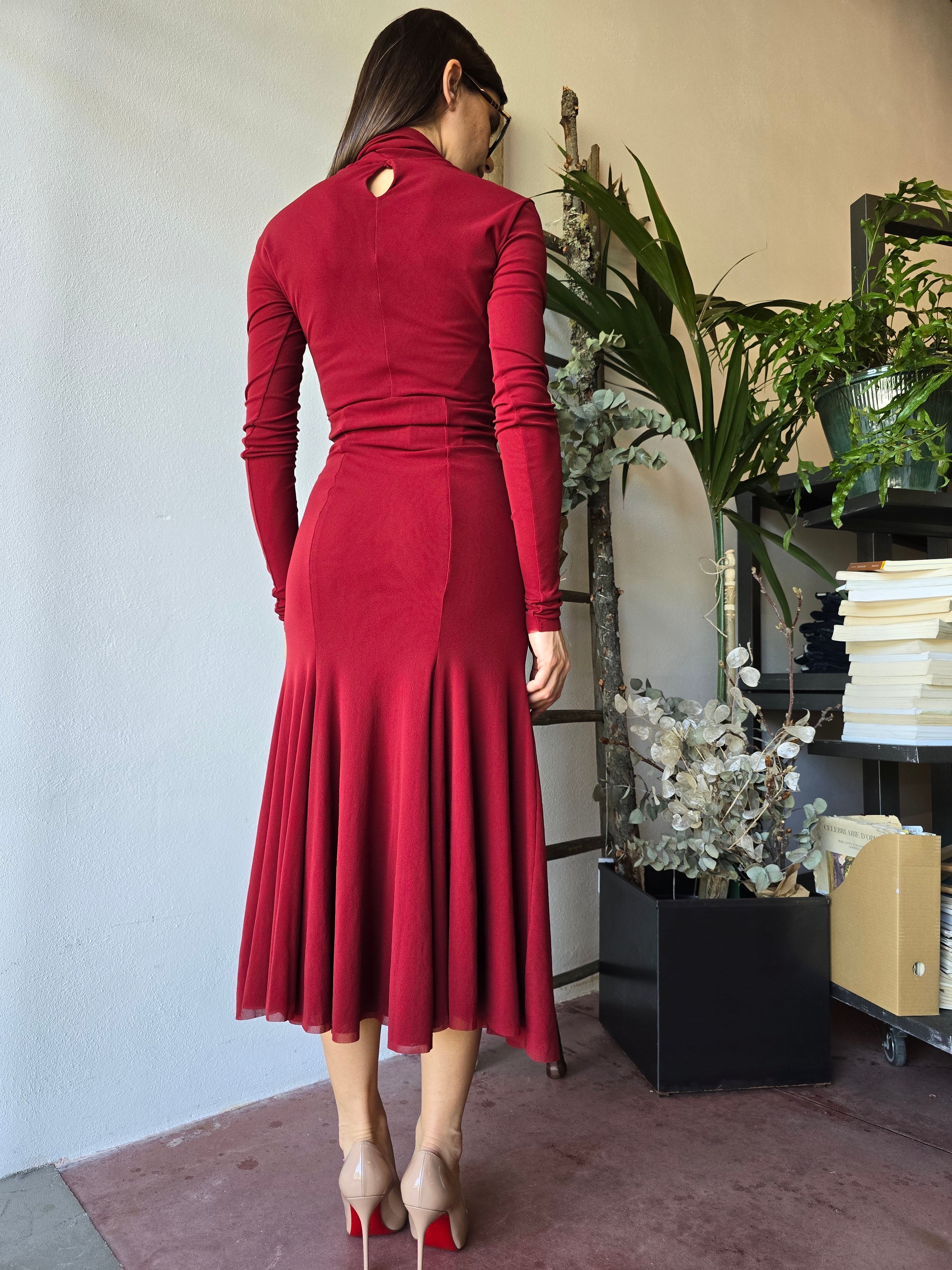 Philosophy di Lorenzo Serafini - Abito in tulle stretch rosso