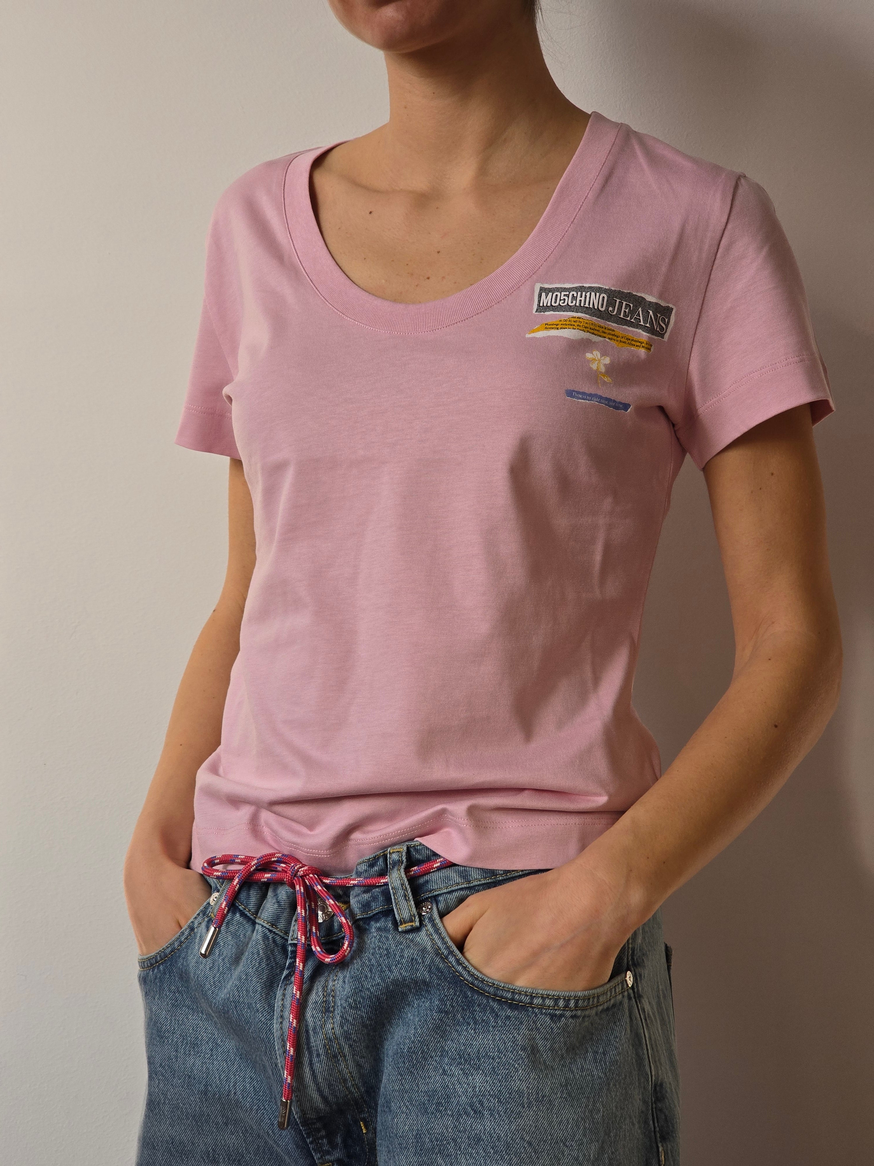 Moschino Jeans - T-shirt fantasia rosa