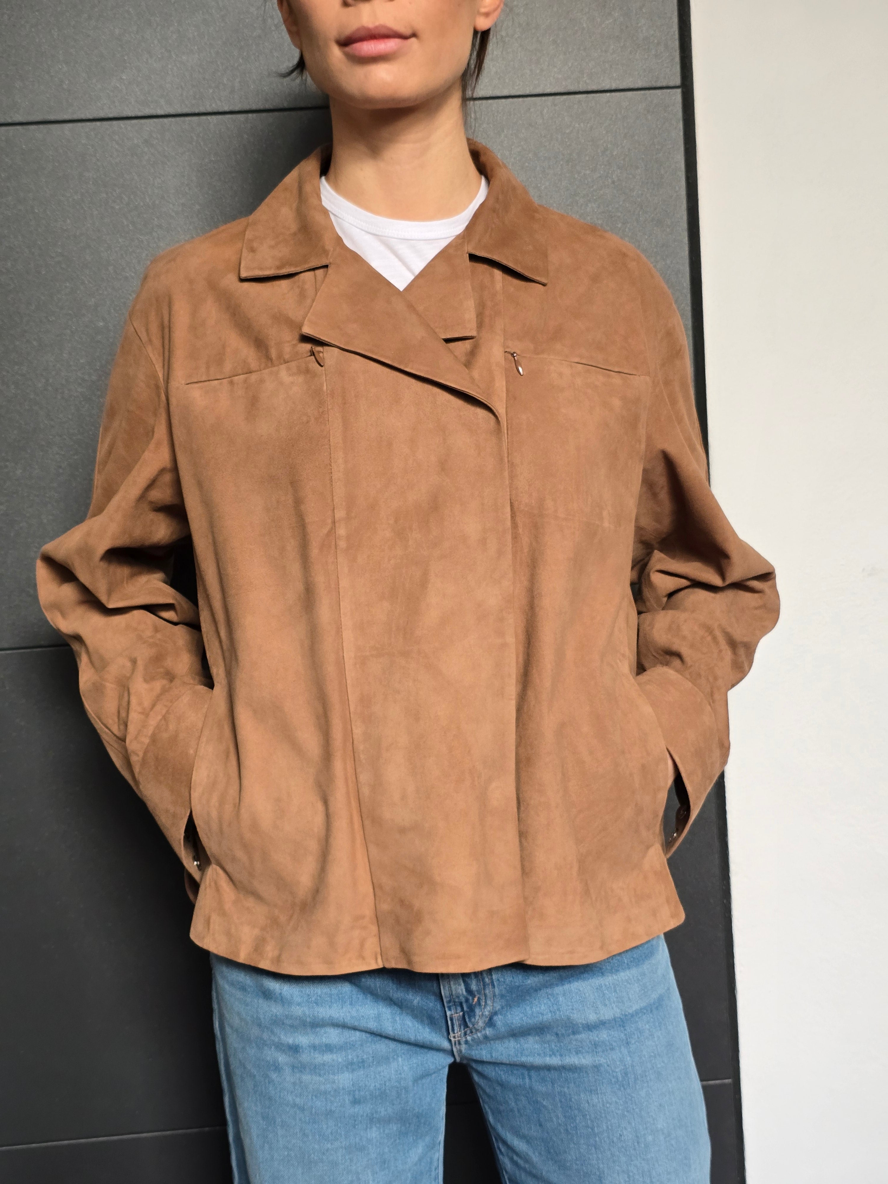 Desa 1972 - Giacca Camicia in light suede nappato, tabacco