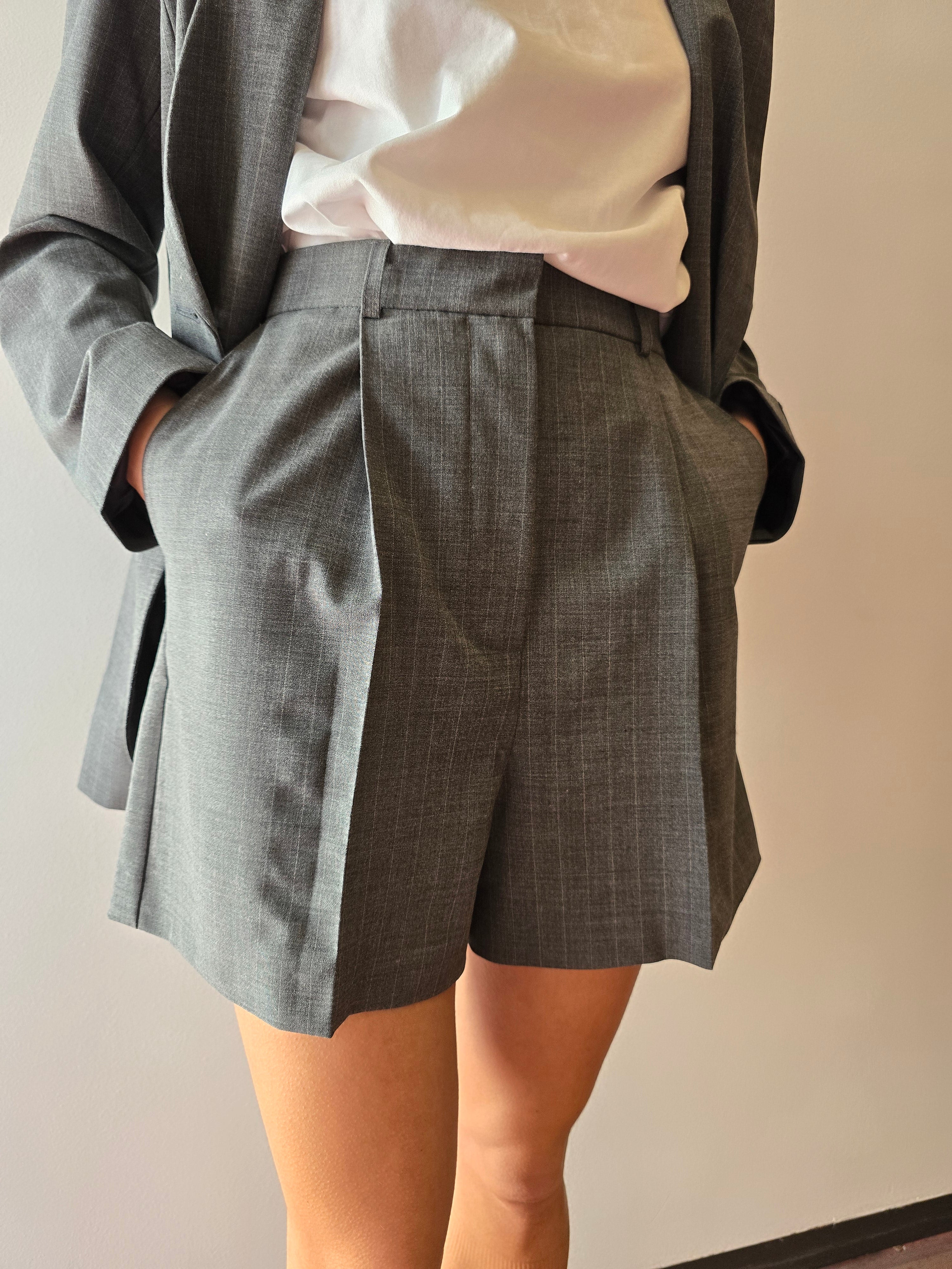 Herskind - Short, gessato grigio