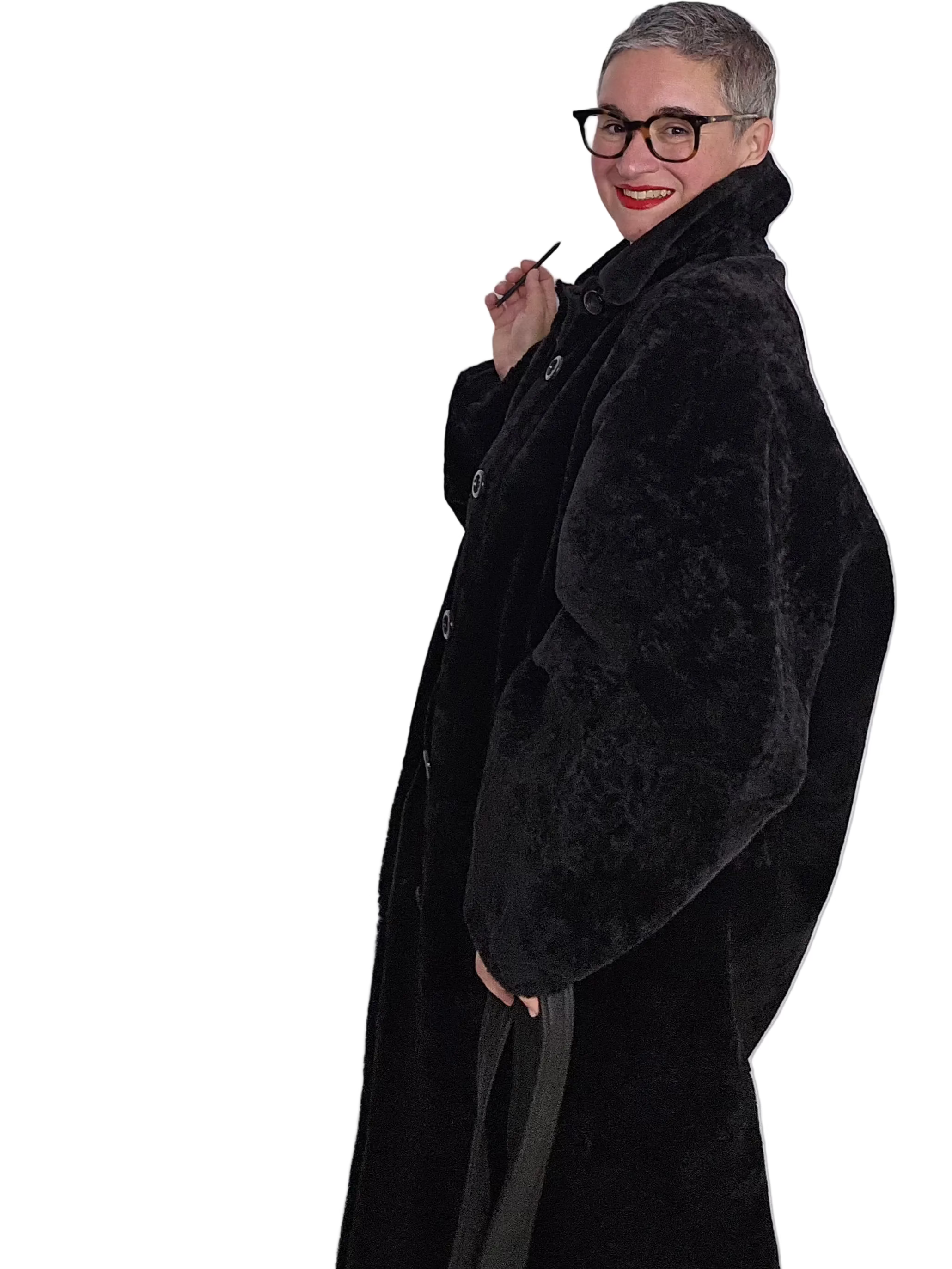 Blancha - Cappotto cioccolato con cintura