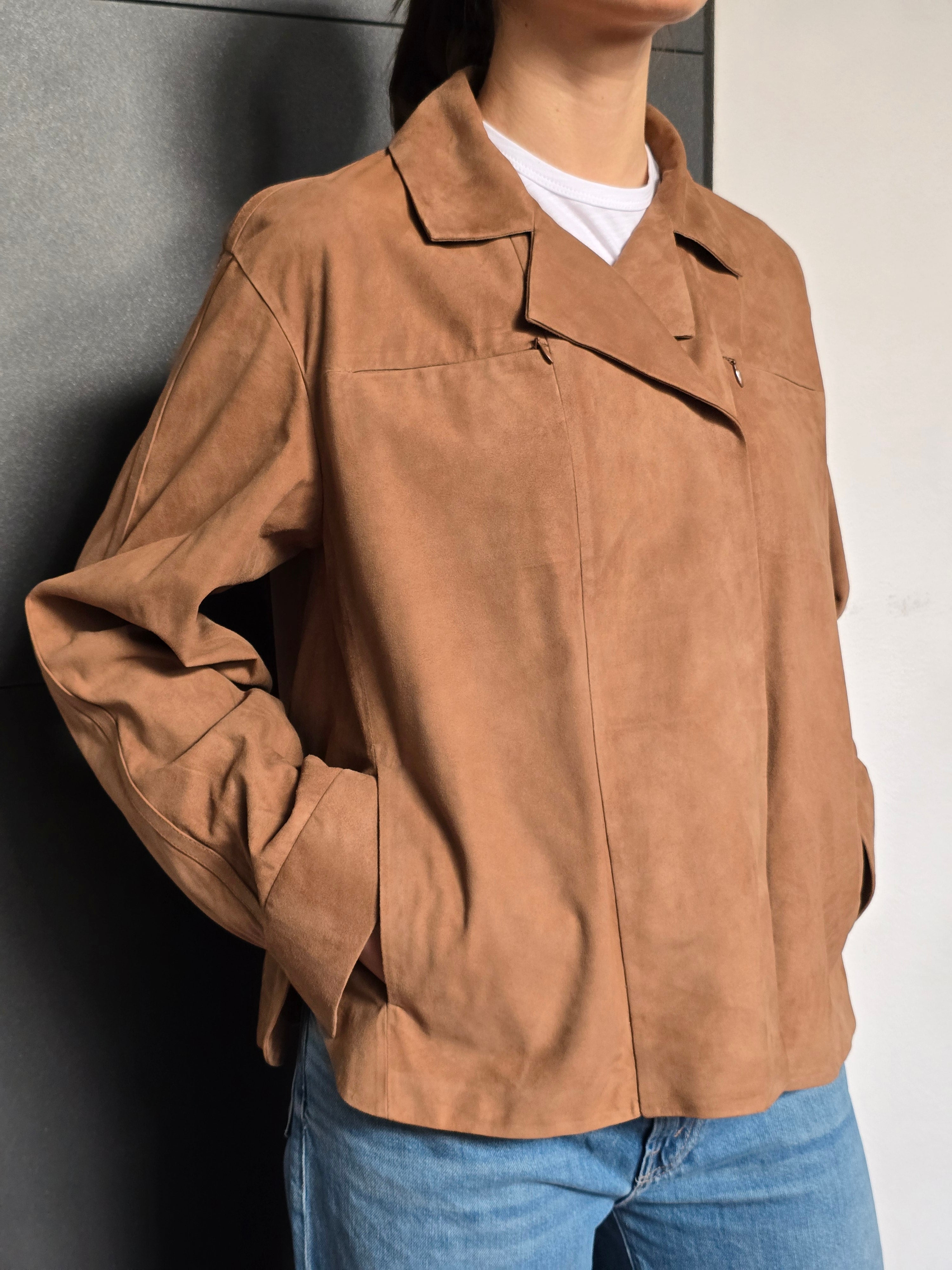 Desa 1972 - Giacca Camicia in light suede nappato, tabacco