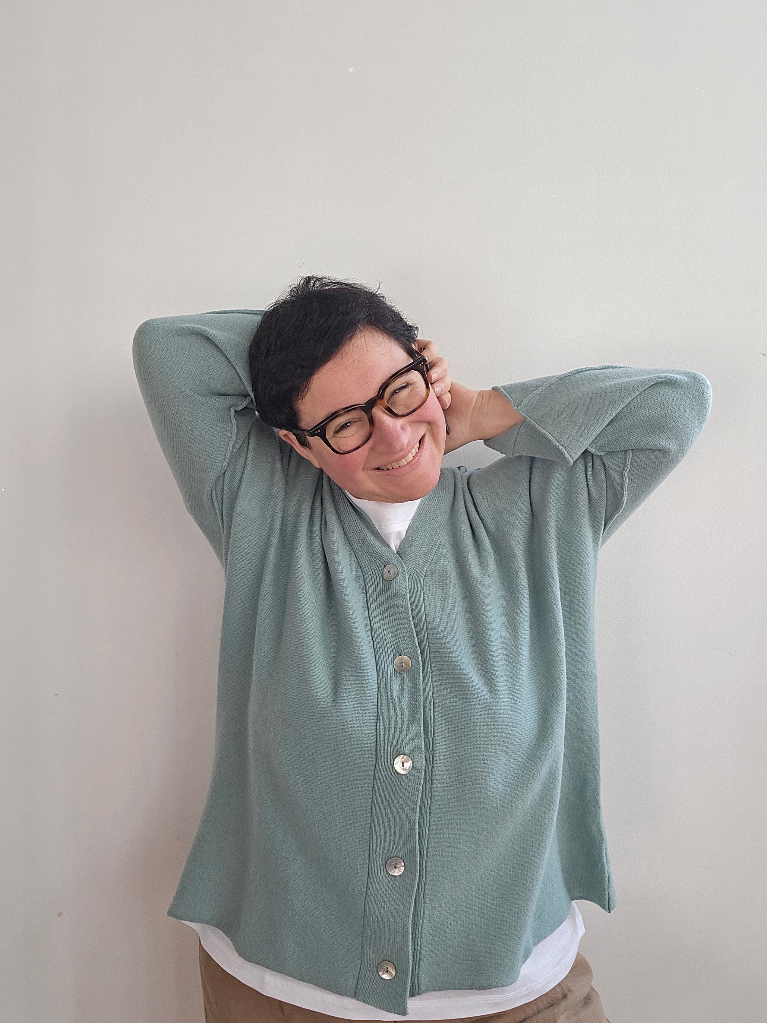 Be You - Cardigan " Benedicta" acqua marina