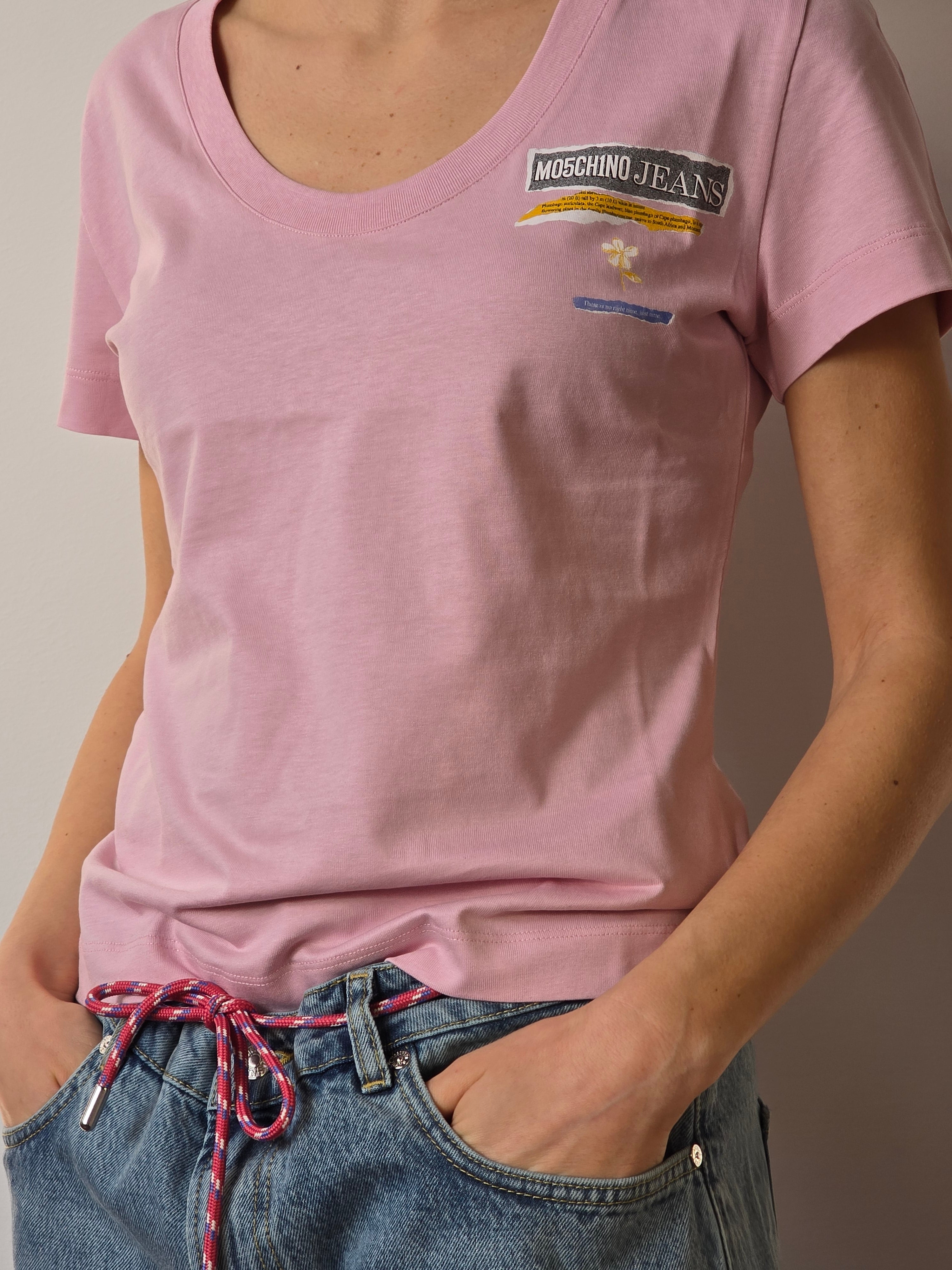 Moschino Jeans - T-shirt fantasia rosa