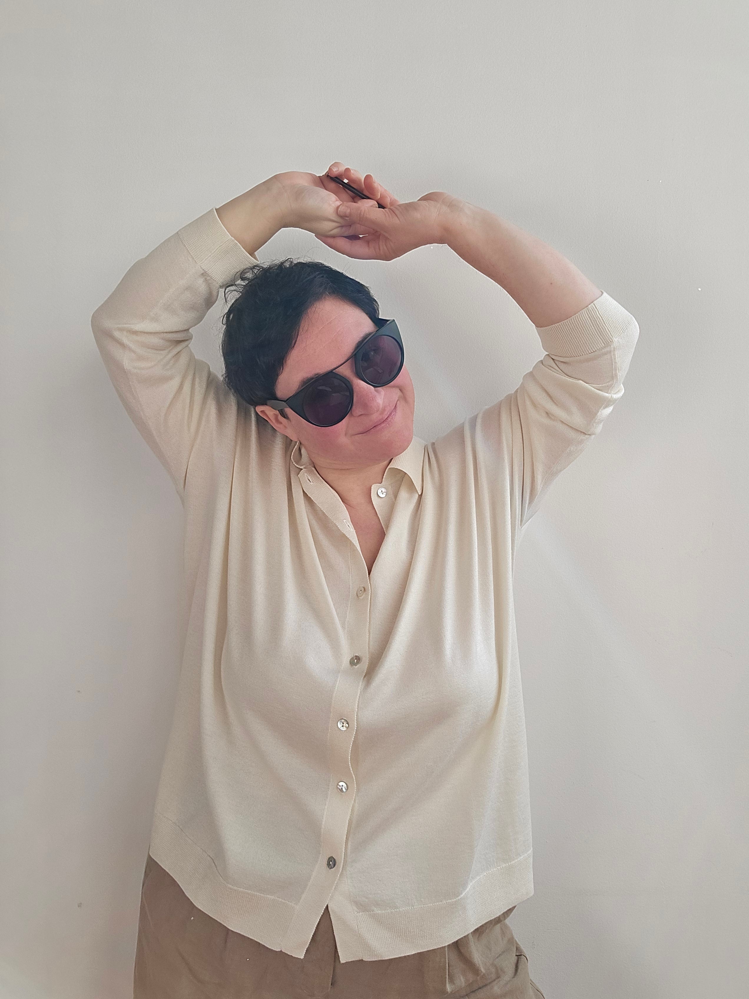 Be You - Cardigan polo  avorio
