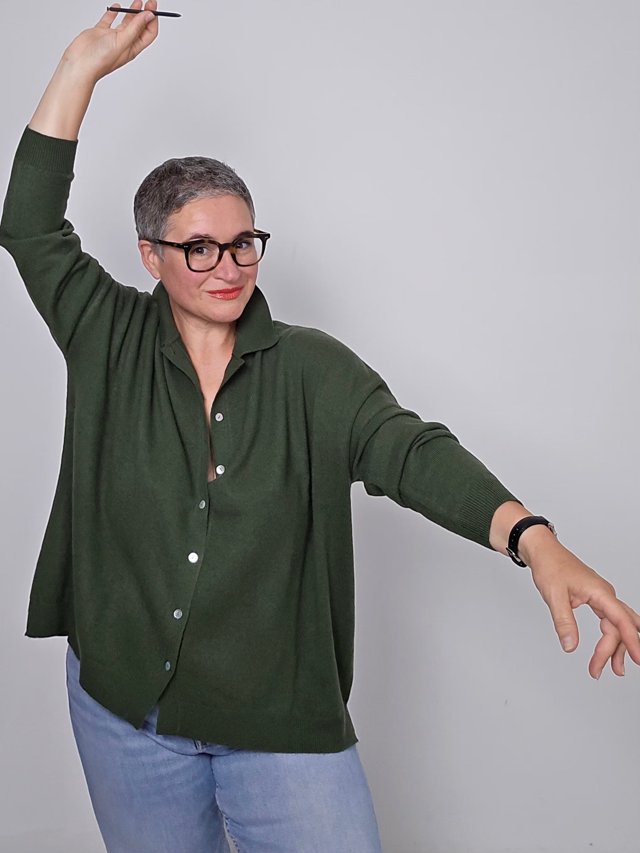 Be You - Cardigan cashmere loden green