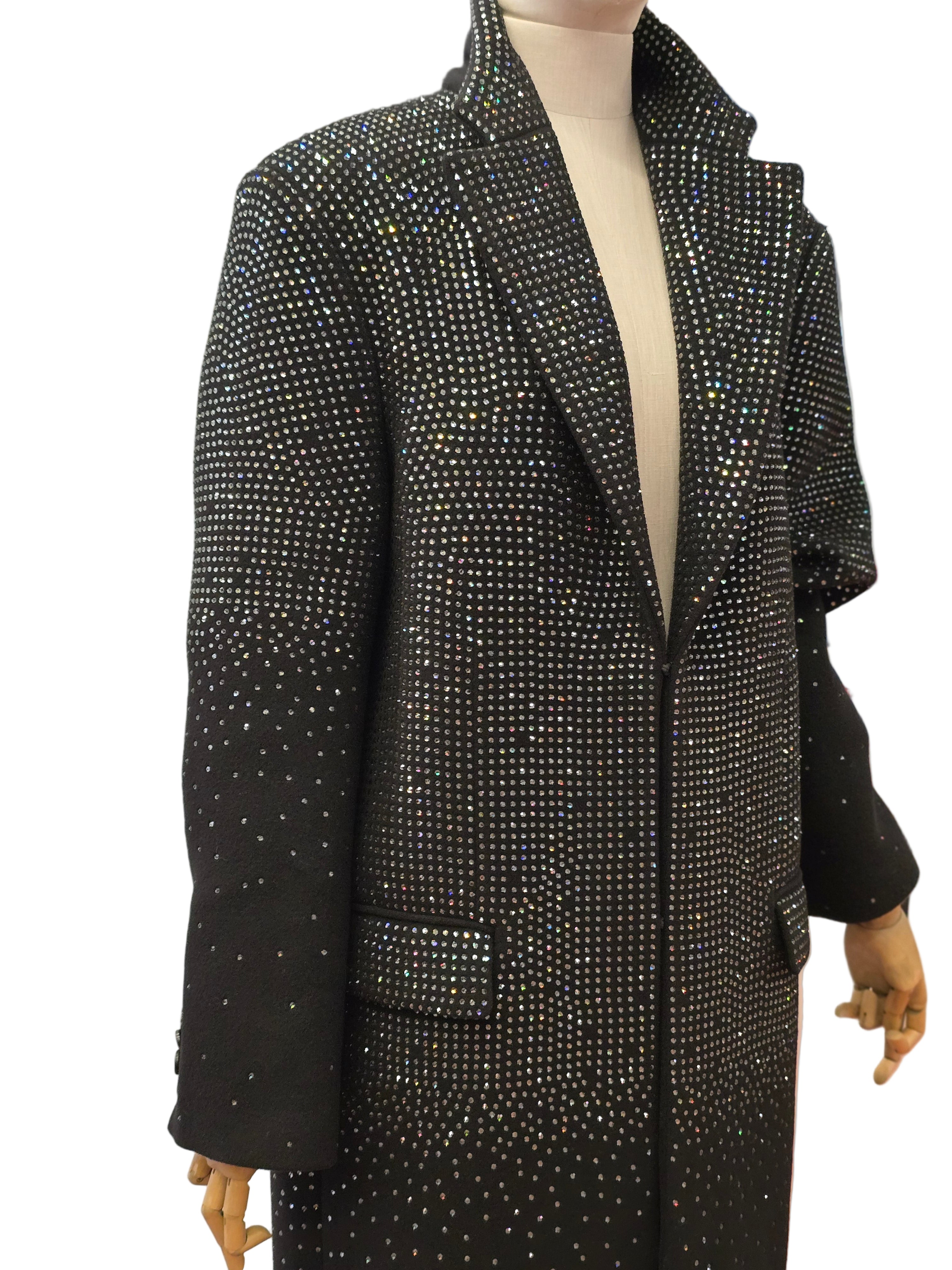 Giuseppe di Morabito - Cappotto lungo nero con cristalli