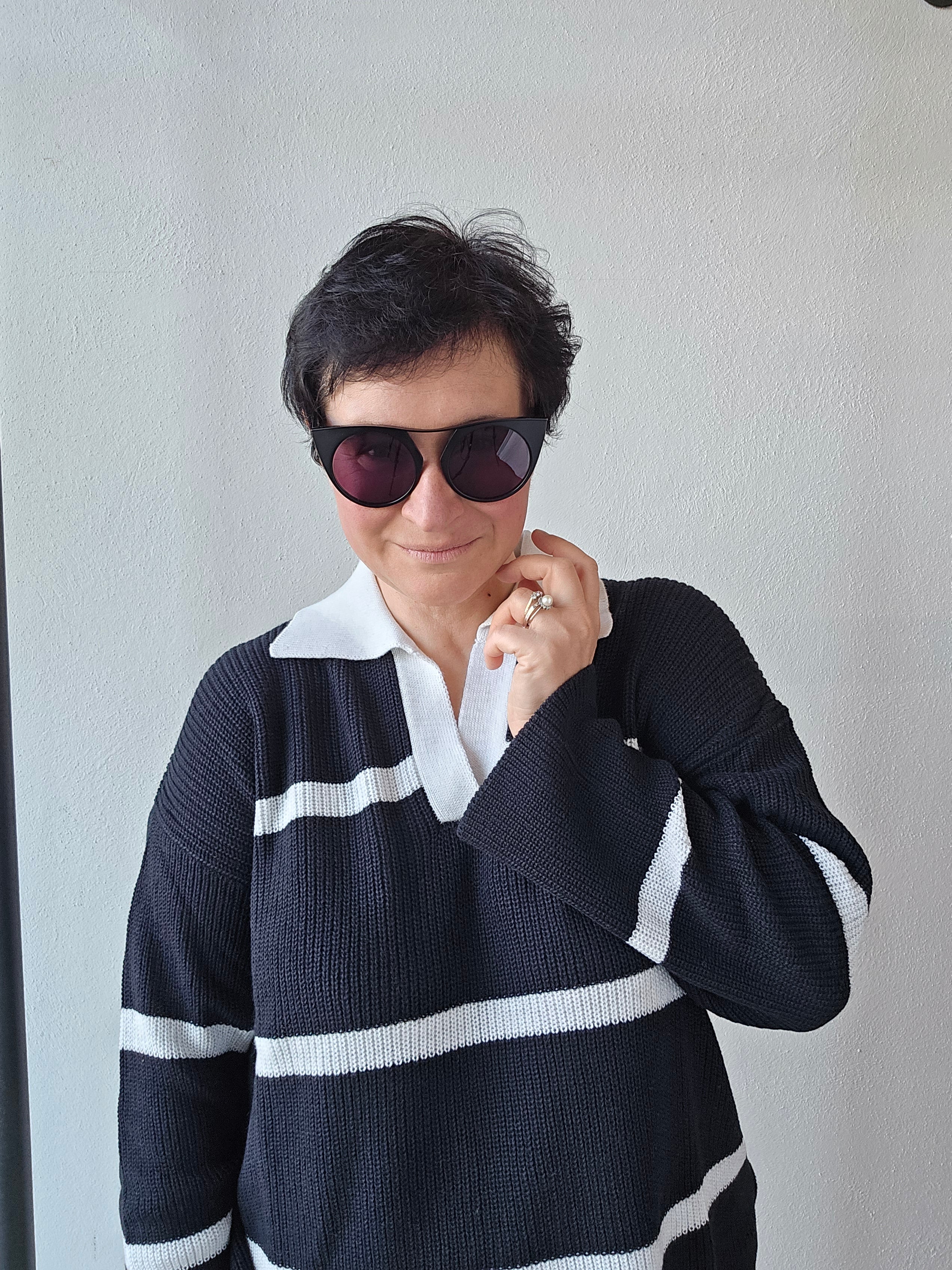 Be You - Polo a righe dark sea/bianco