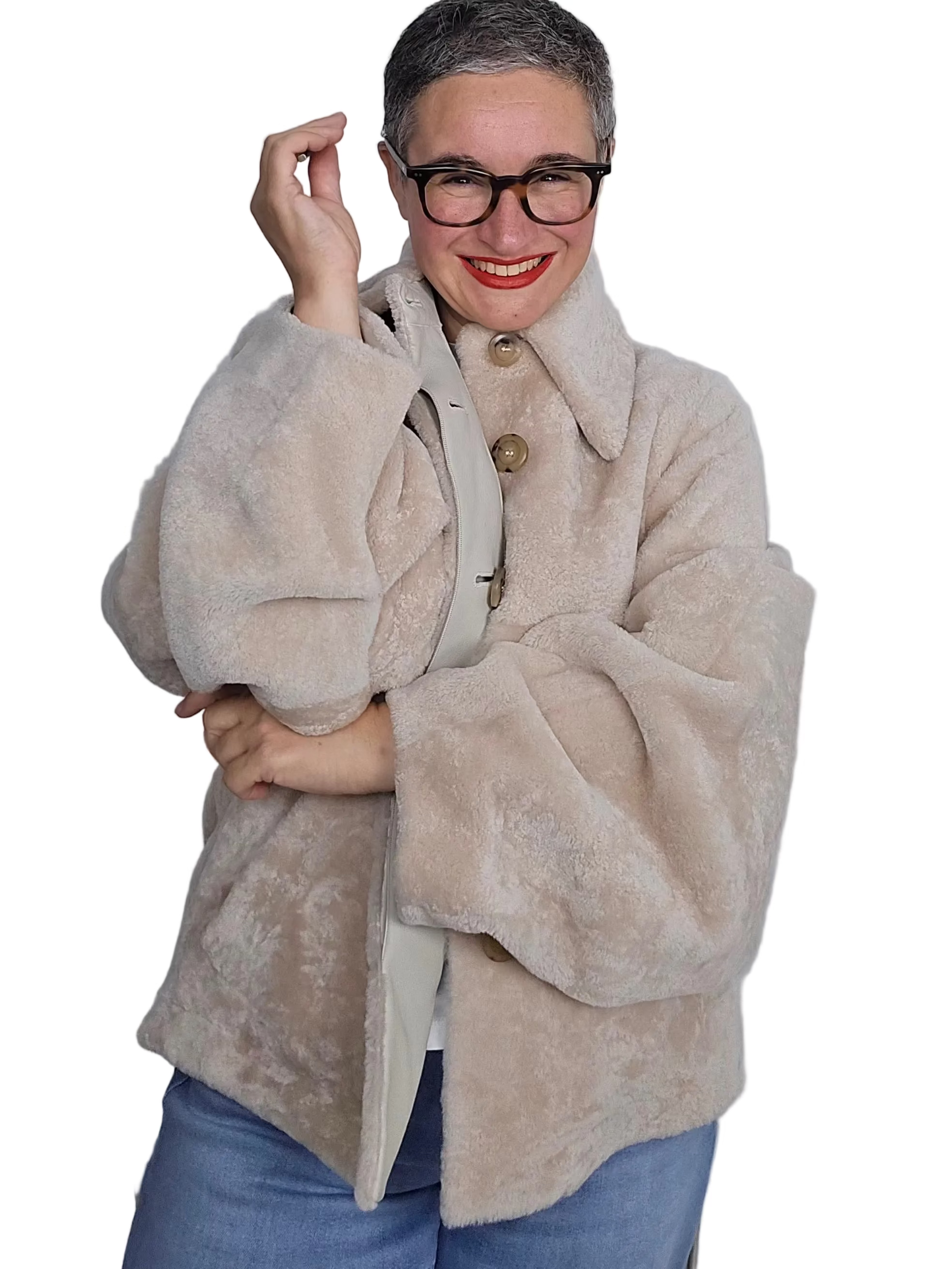 Blancha - Giacca burro astrakhan merino