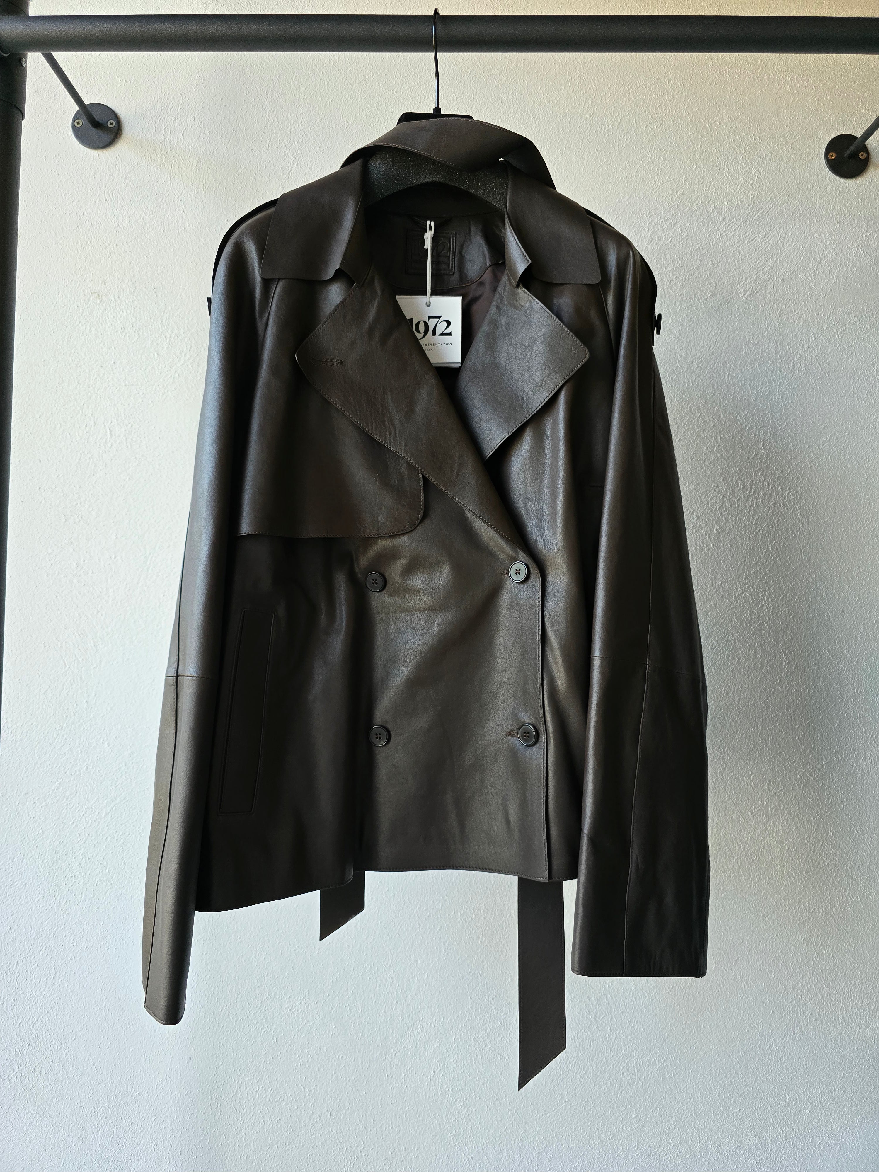 Desa 1972 - Trench corto in pelle marrone