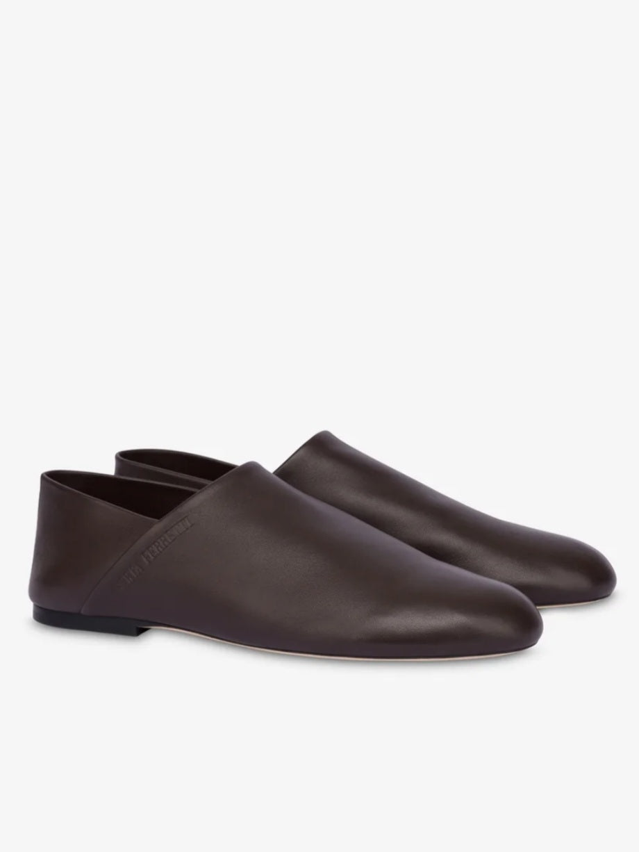 Alberta Ferretti - Slipper in nappa, marrone