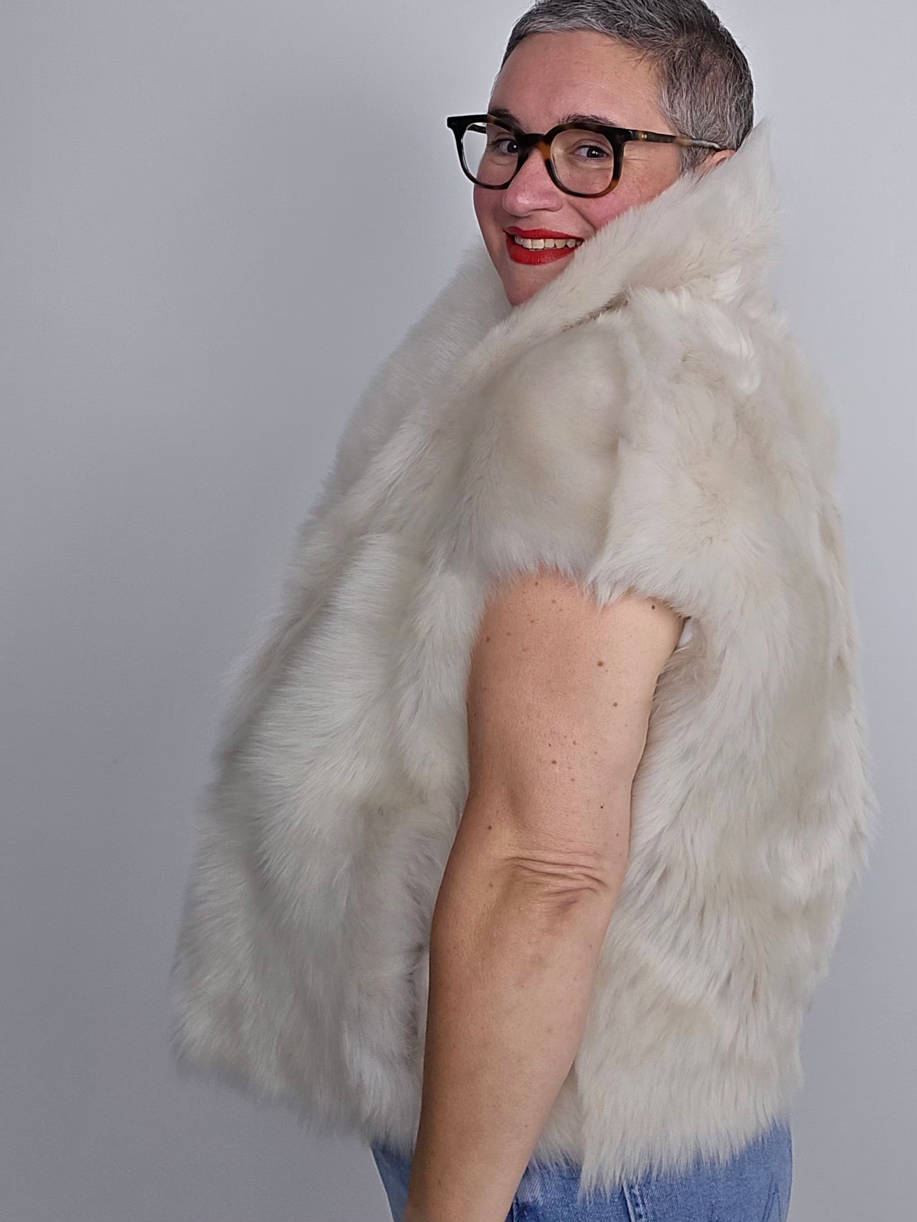 Blancha - Gilet Toscana shearling burro