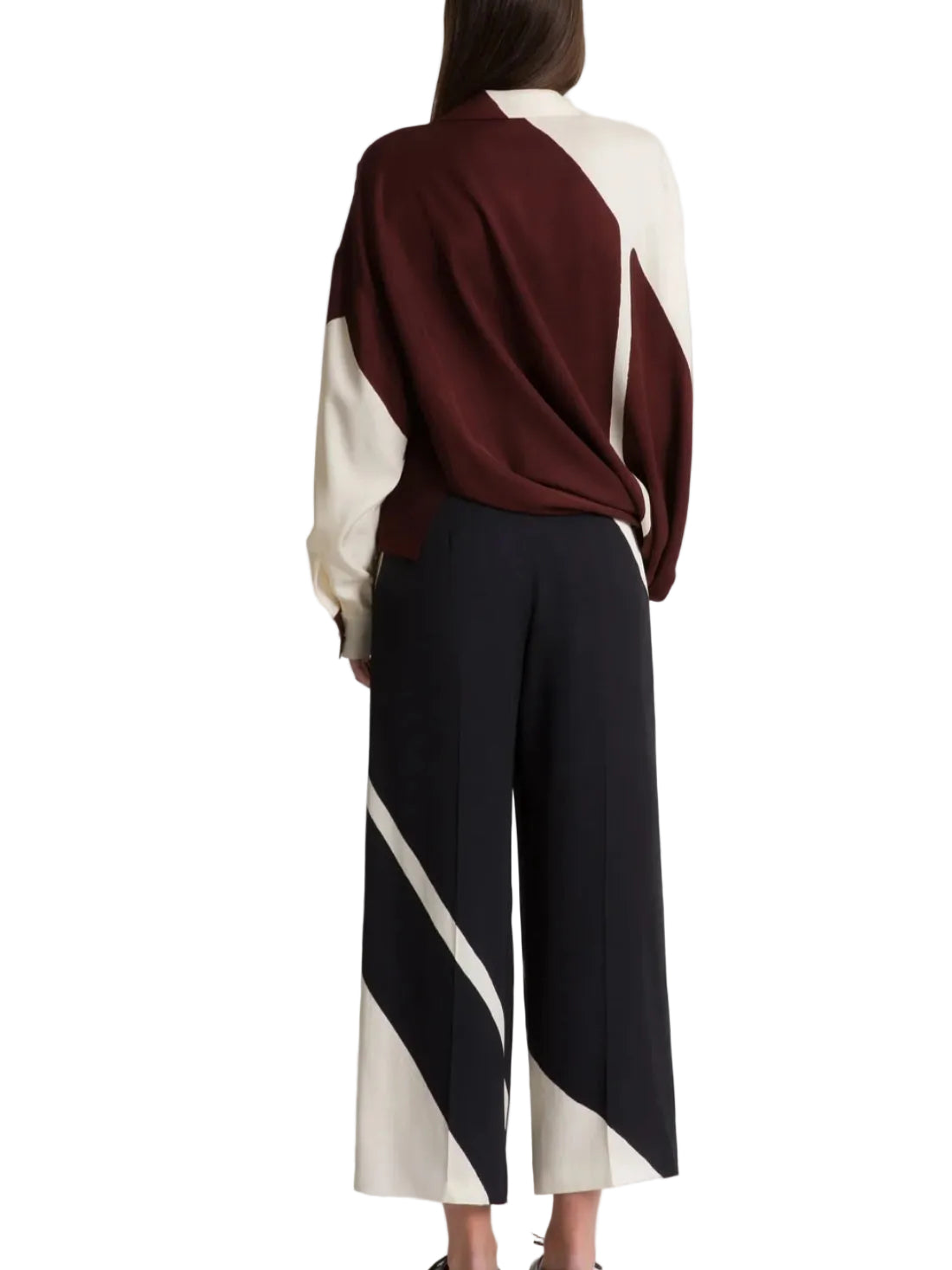 Alberta Ferretti - Pantalone twill stampato nero