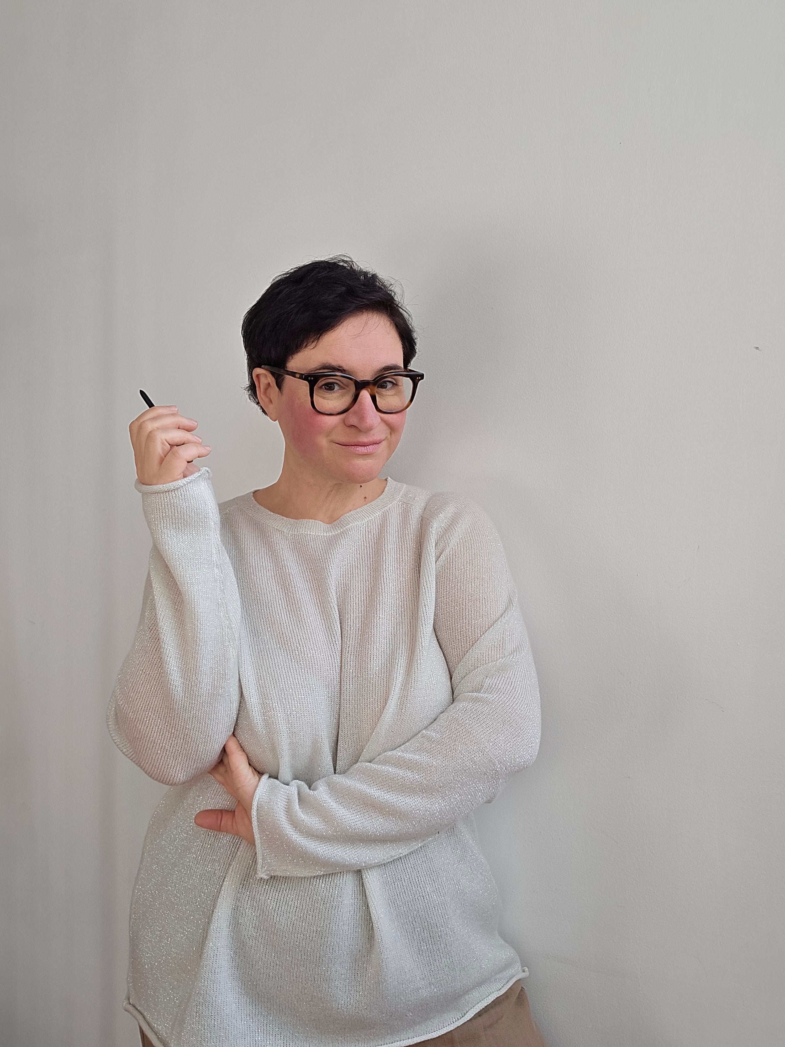 Be You - Maglia girocollo bianca e lurex