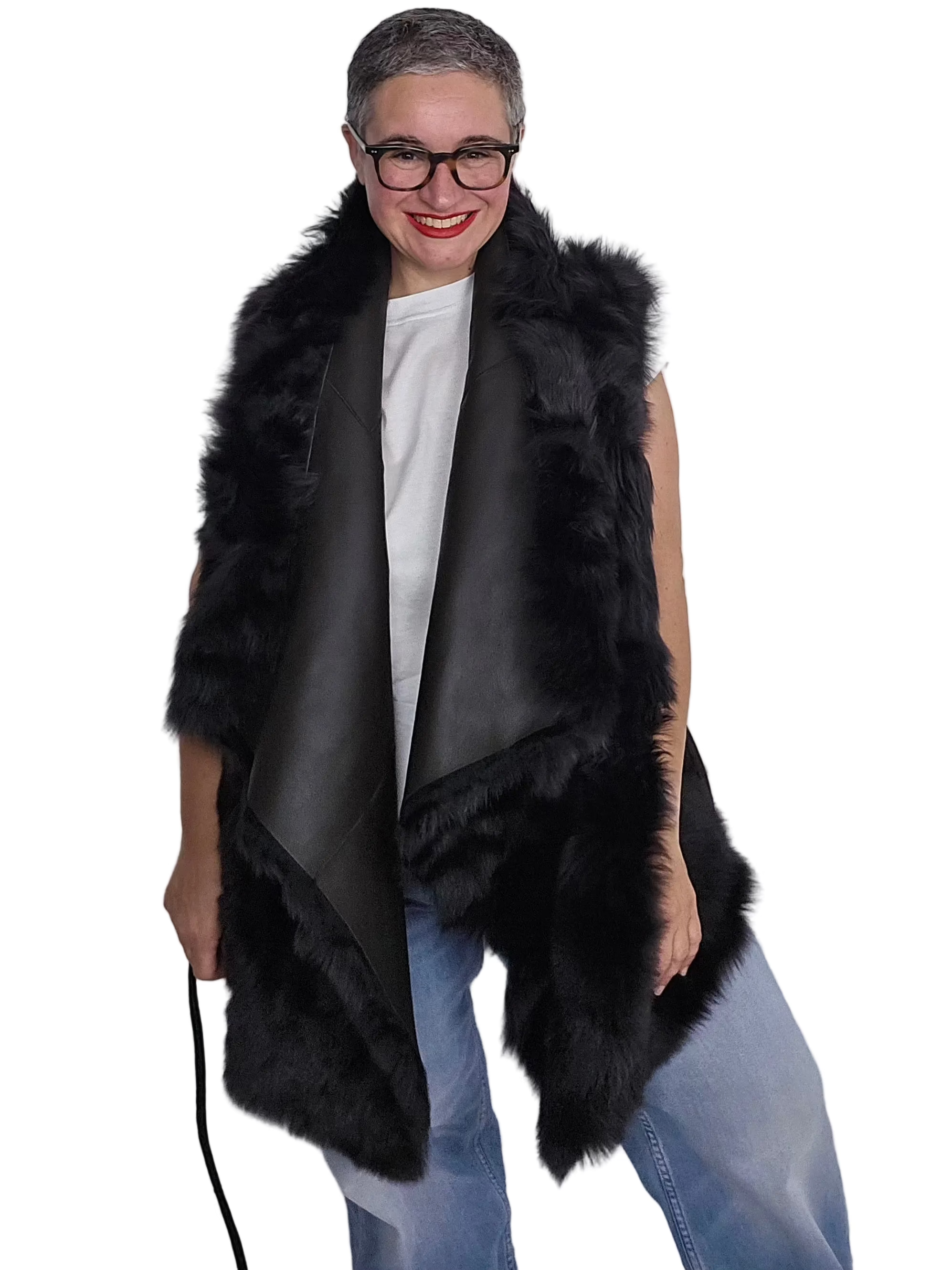 Blancha - Gilet merino toscana shearling cioccolato