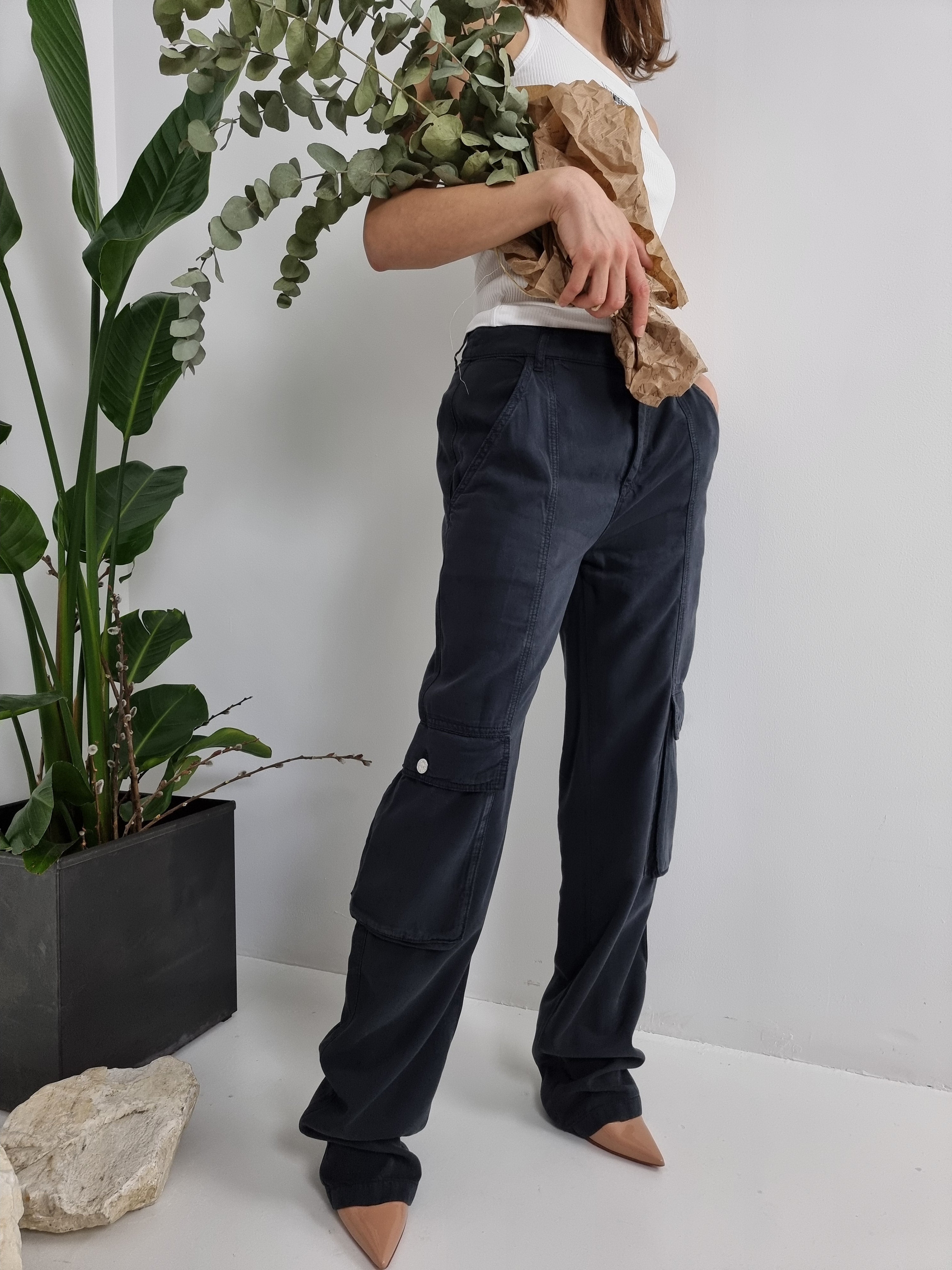Moschino Jeans – Pantalone in lyocell nero