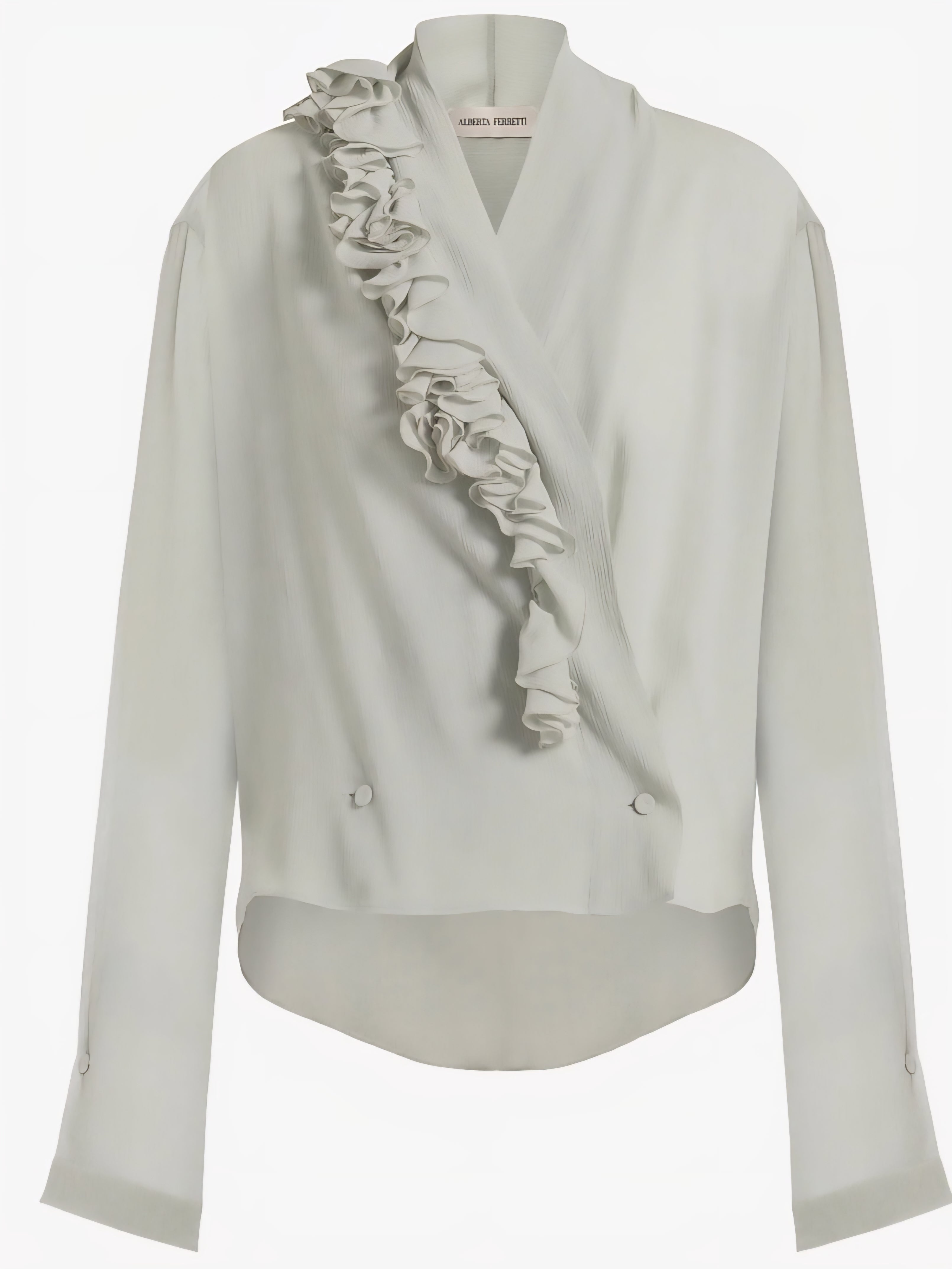 Alberta Ferretti - Camicia in creponne viscosa, ghiaccio