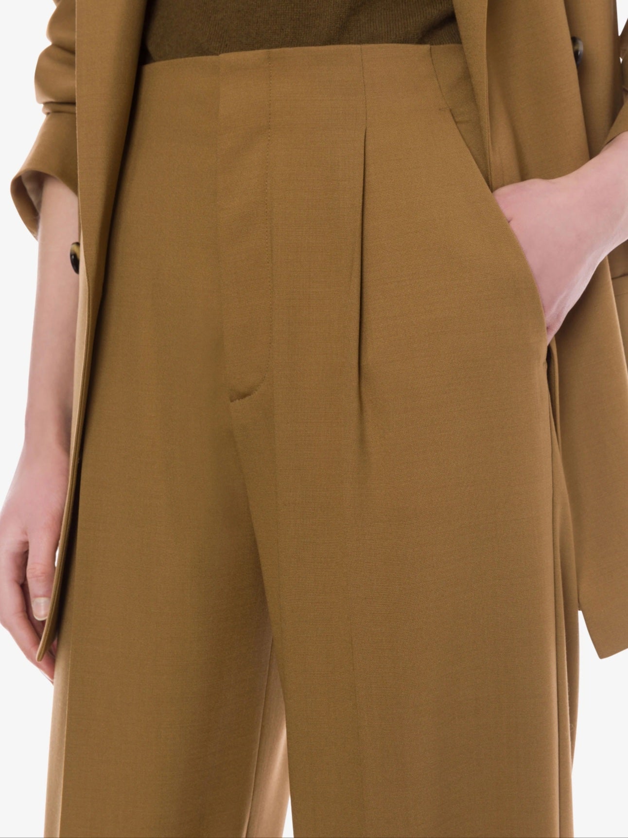 Alberta Ferretti - Pantalone tropical wool, biscotto