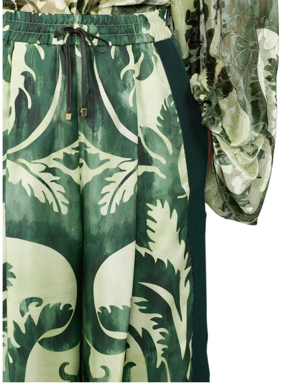 F.R.S - Pantalone in seta stampa floreale