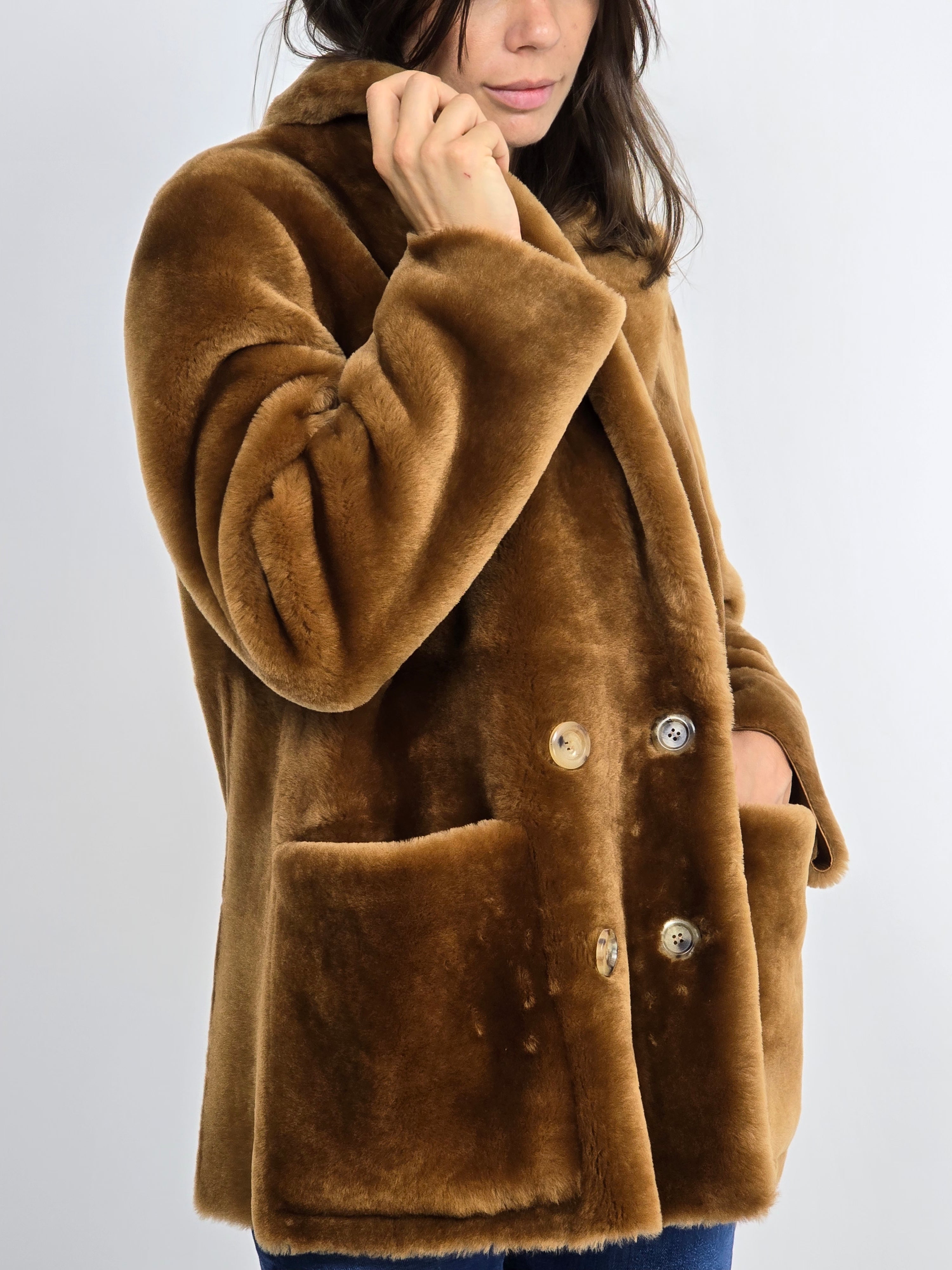 Blancha - Giacca shearling terra