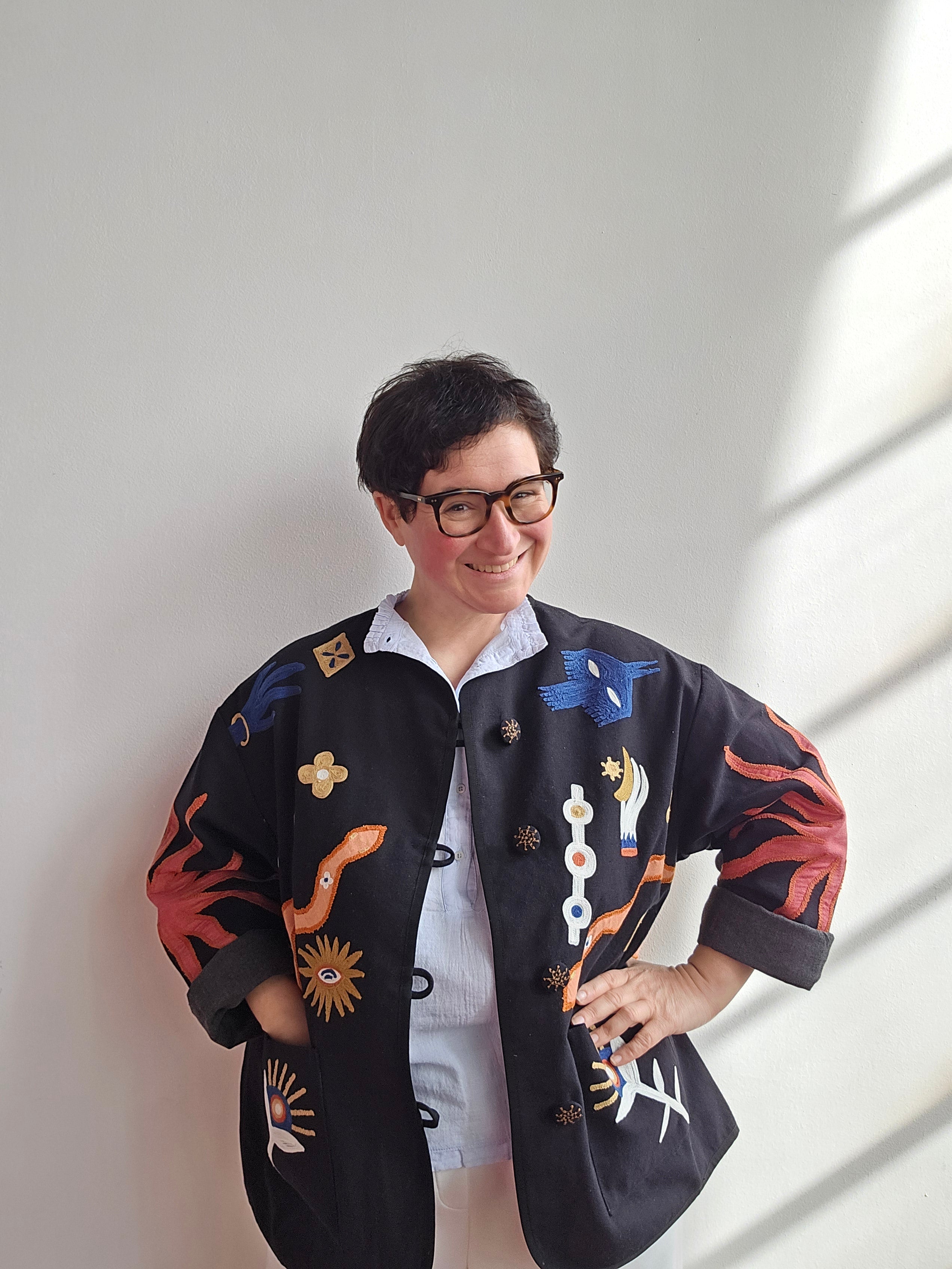 Taieur - Giacca ricamata black