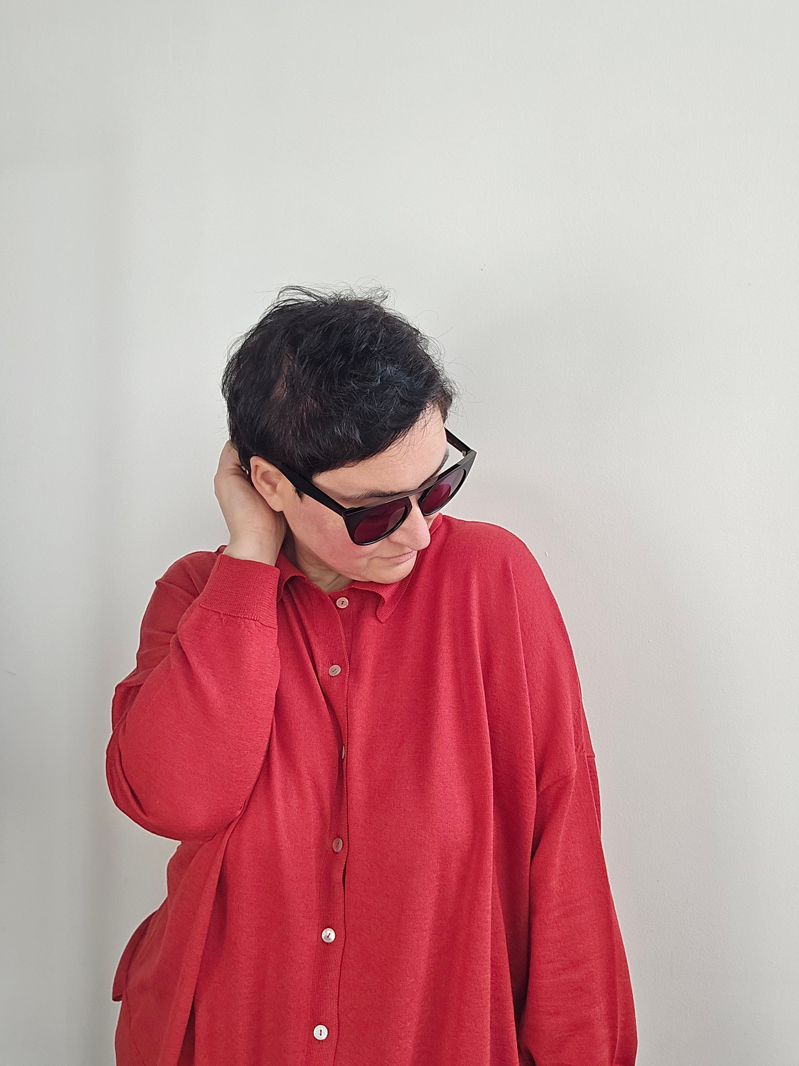 Be You - Cardigan polo rosso