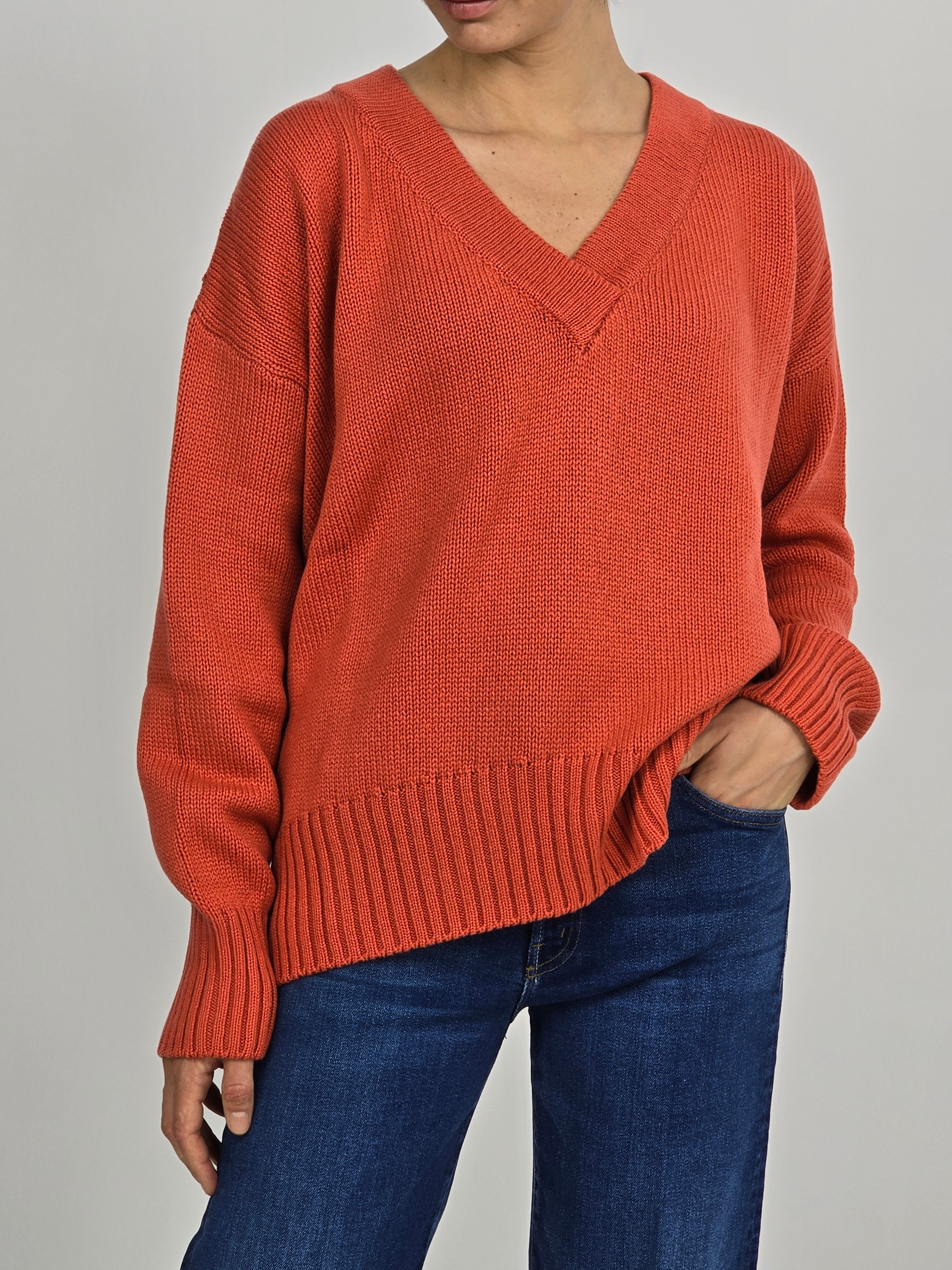 Canessa - Maglia cashmere mattone "Patricia"