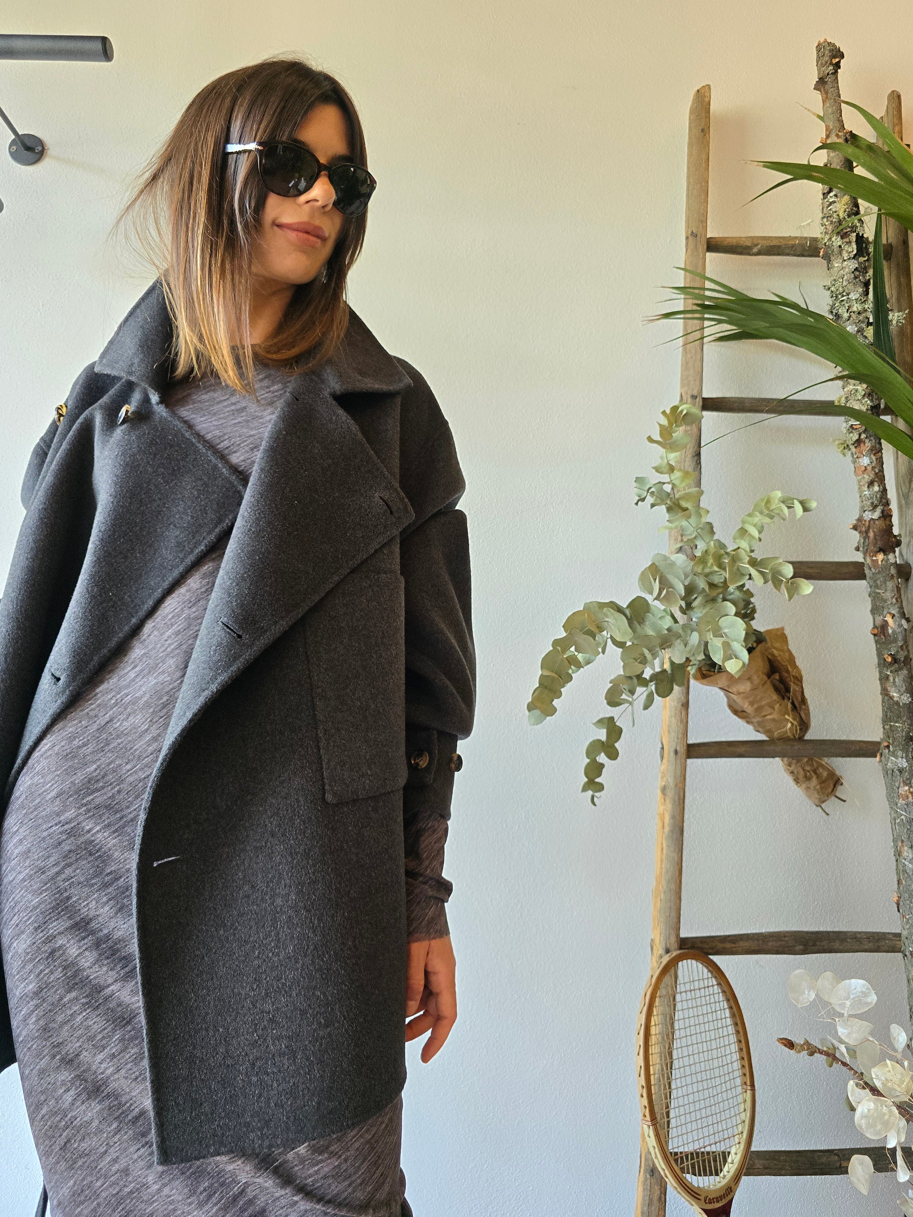 Philosophy di Lorenzo Serafini - Cappotto in panno double grigio