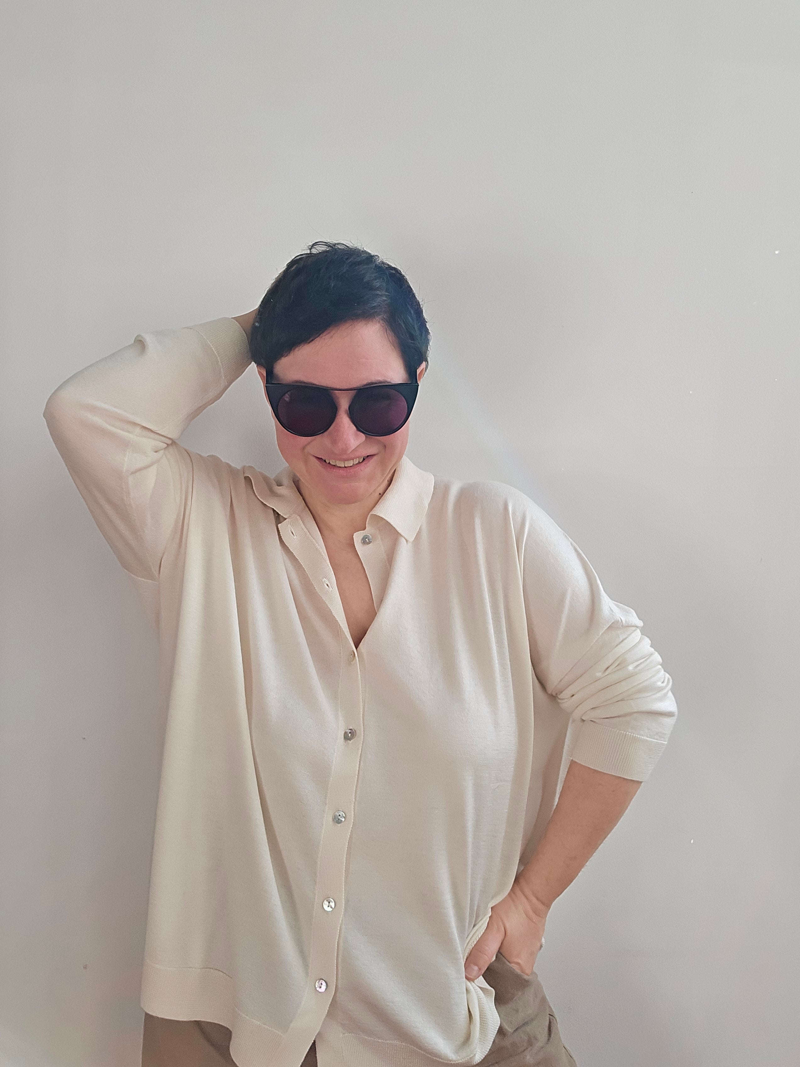 Be You - Cardigan polo  avorio