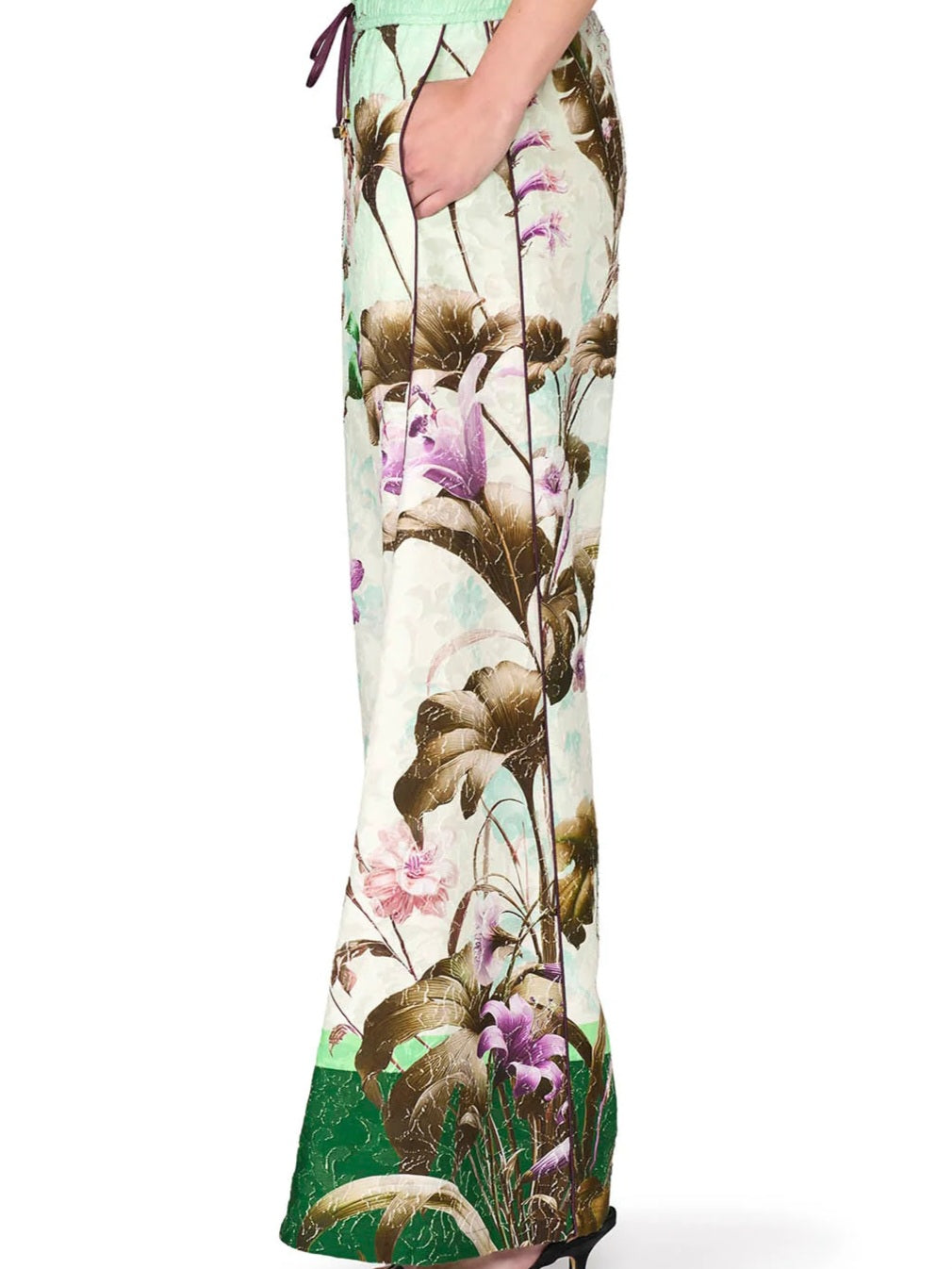 F.R.S. - Pantalone wildflowers f.do verde