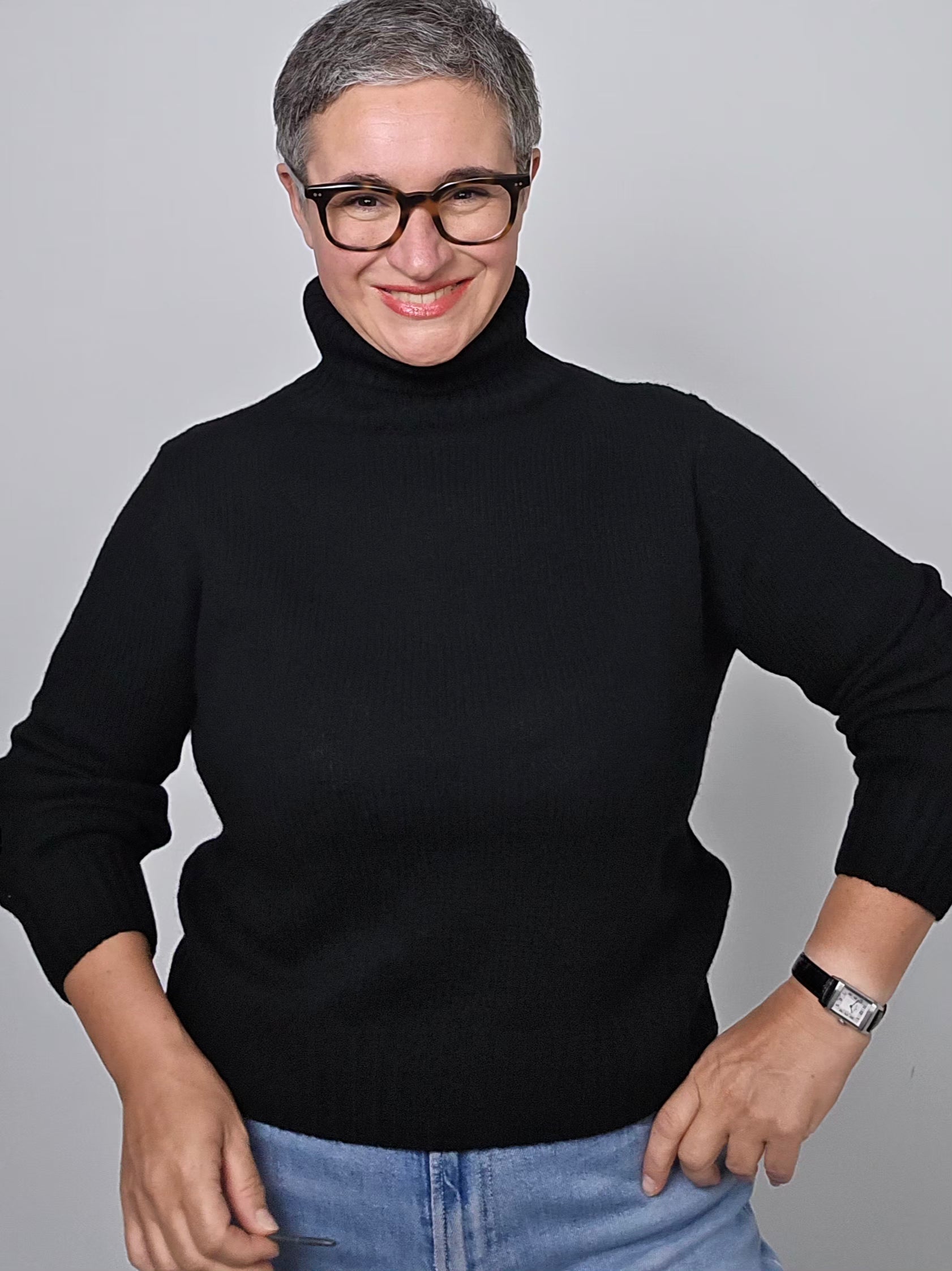 Be You - Maglia cashmere turtle neck black