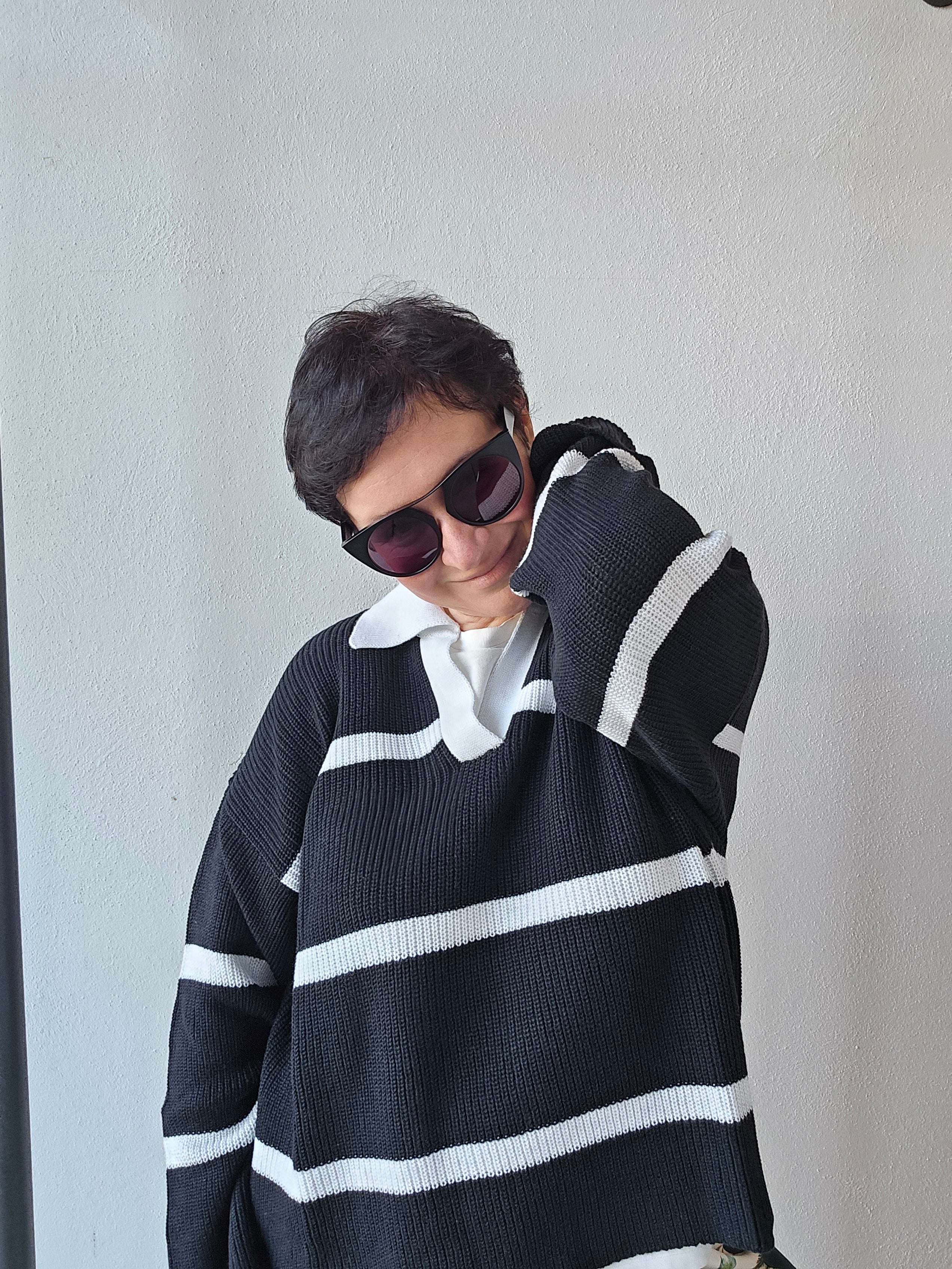 Be You - Polo luxor a righe bianco/nero