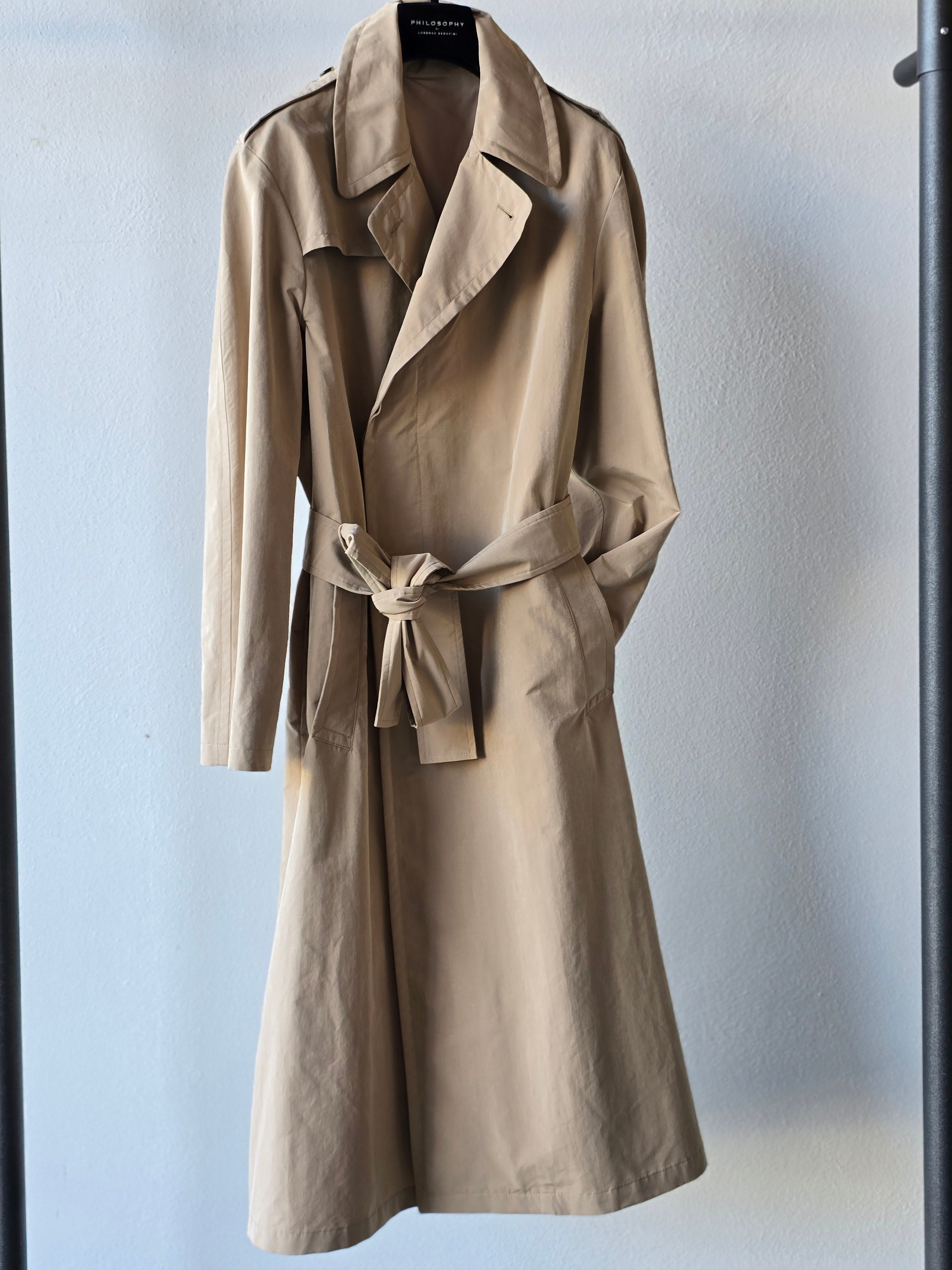 Philosophy di Lorenzo Serafini - Trench cotone tecnico beige