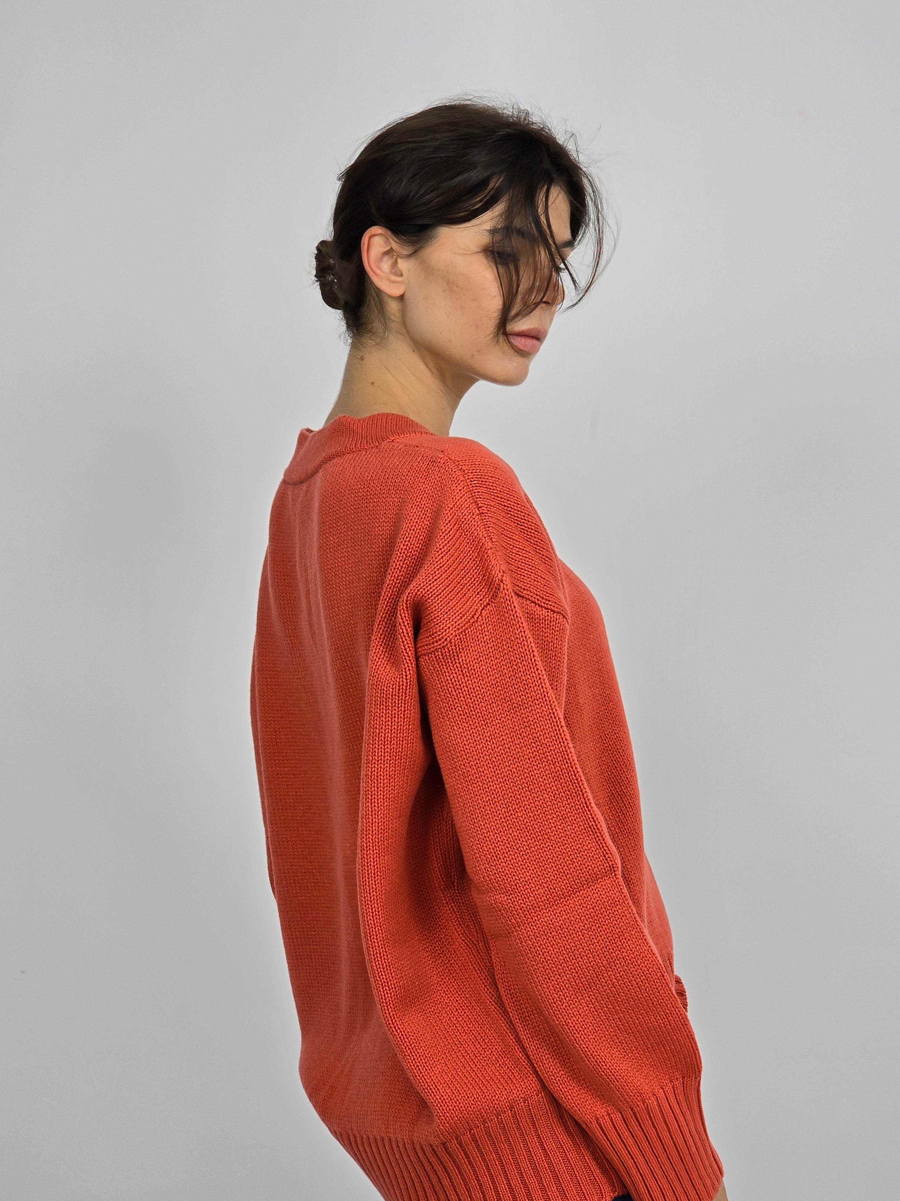 Canessa - Maglia cashmere mattone "Patricia"