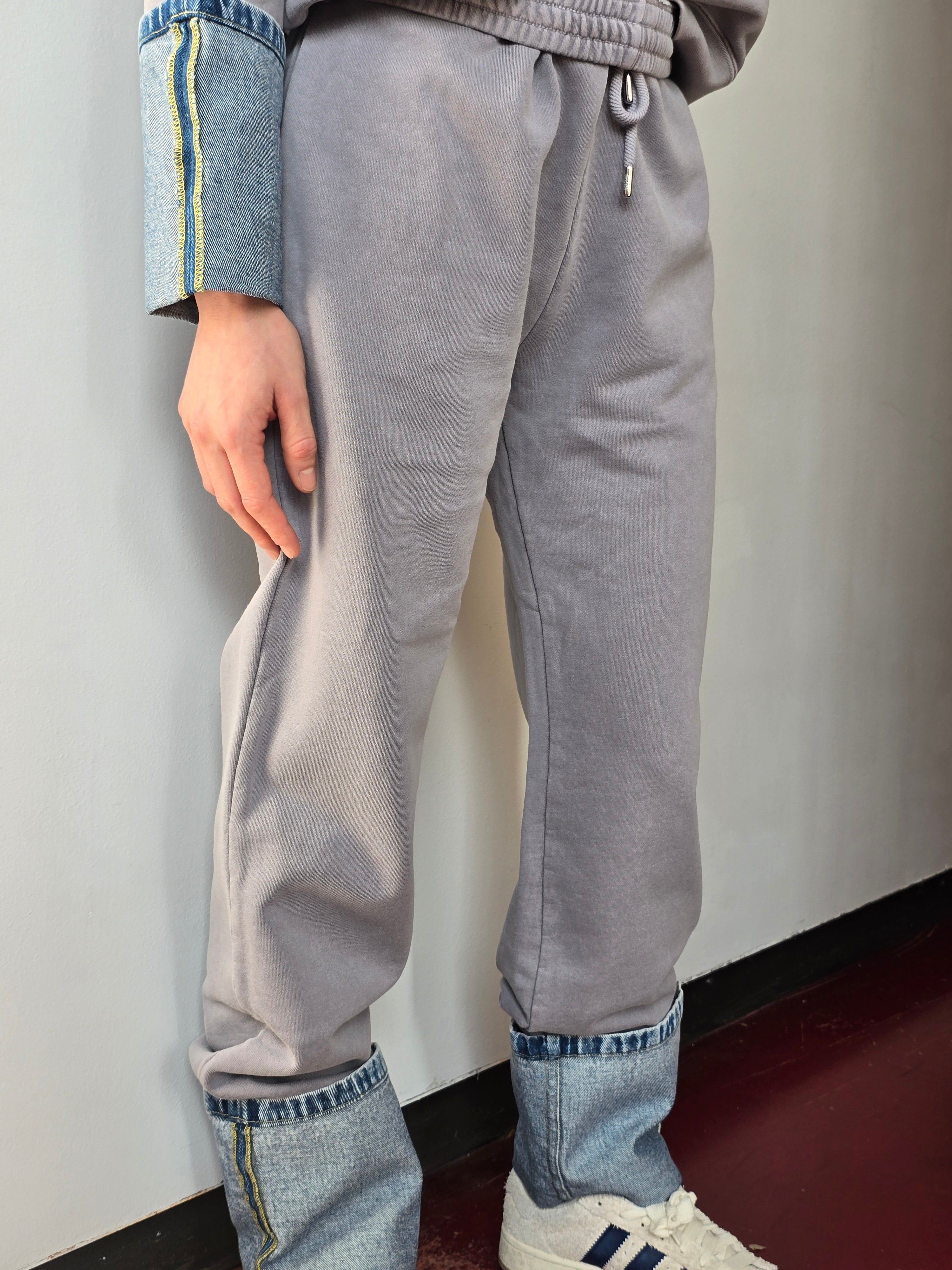 Moschino Jeans - Pantalone felpa fantasia grigio