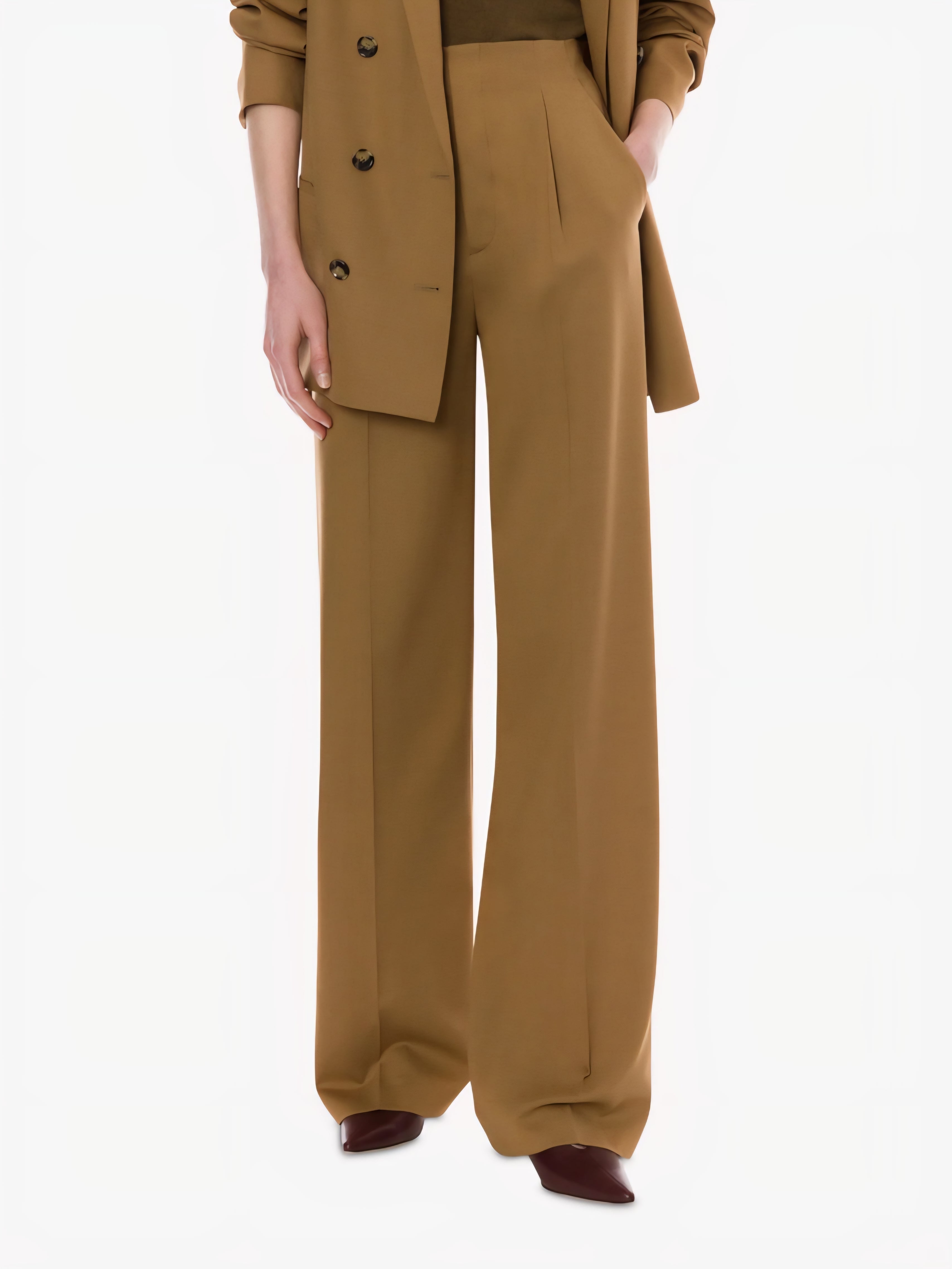 Alberta Ferretti - Pantalone tropical wool, biscotto