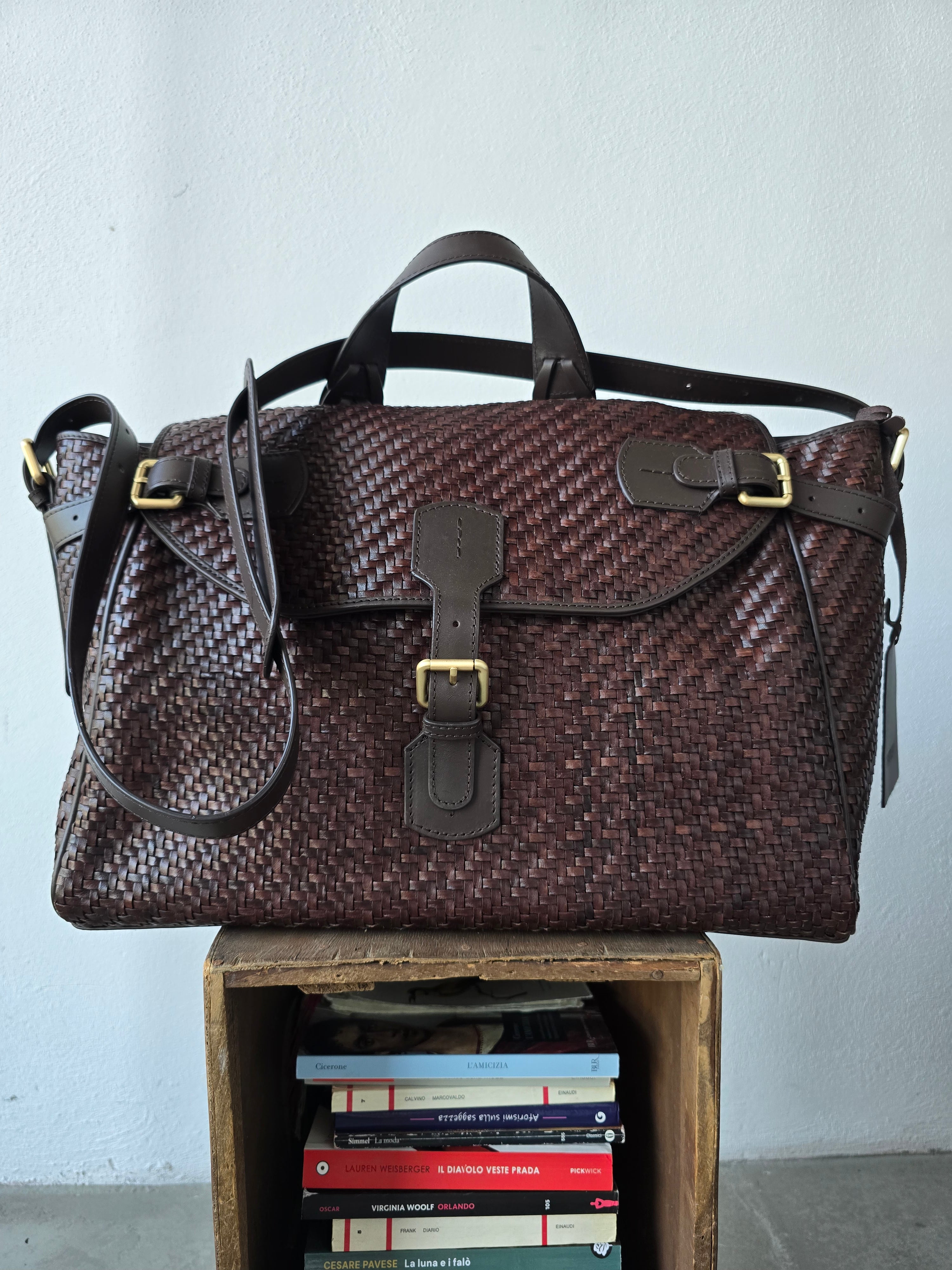 Ibeliv - Borsa in pelle "Alpha Medium" choco
