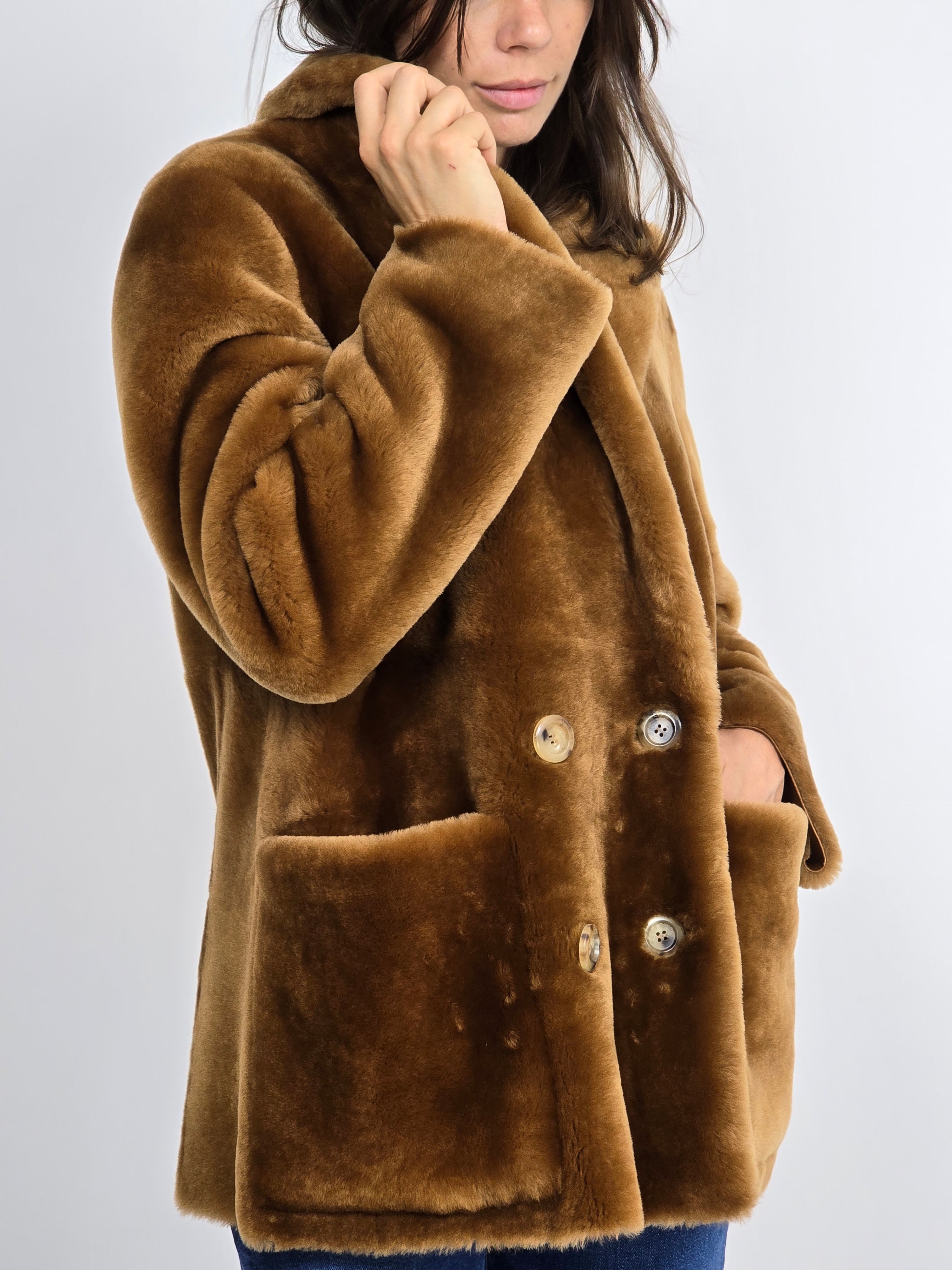 Blancha - Giacca shearling terra