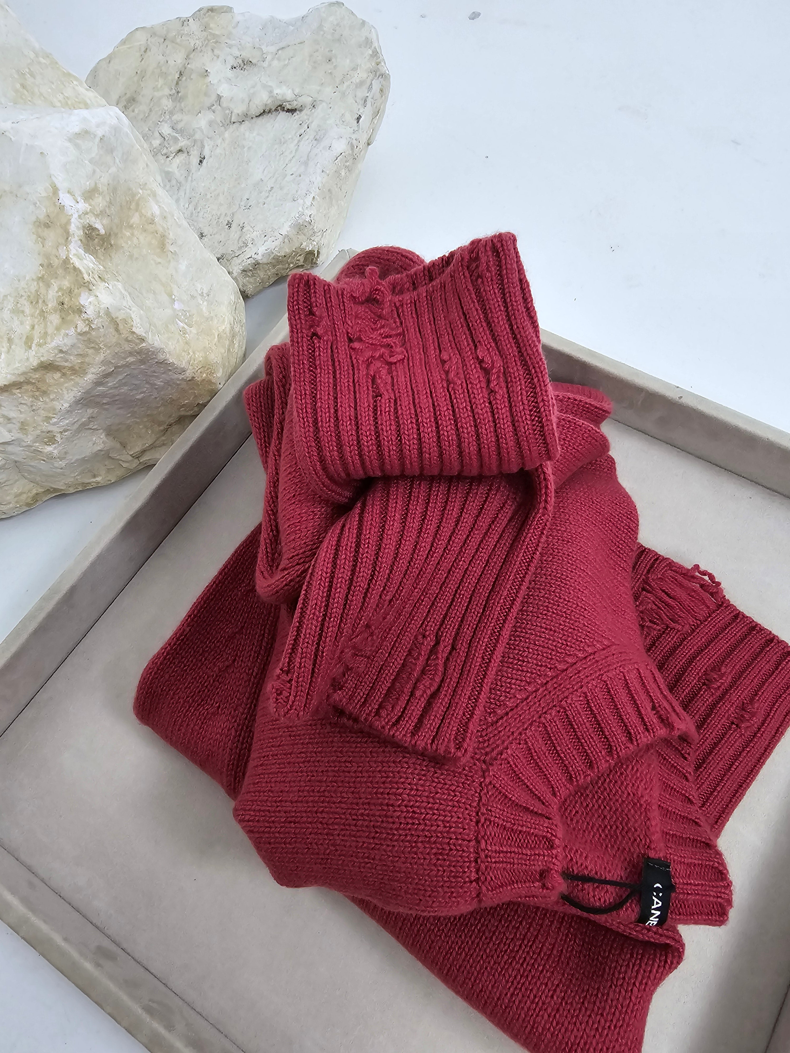 Canessa - Maglia in cashmere "Leda" rosso navajo